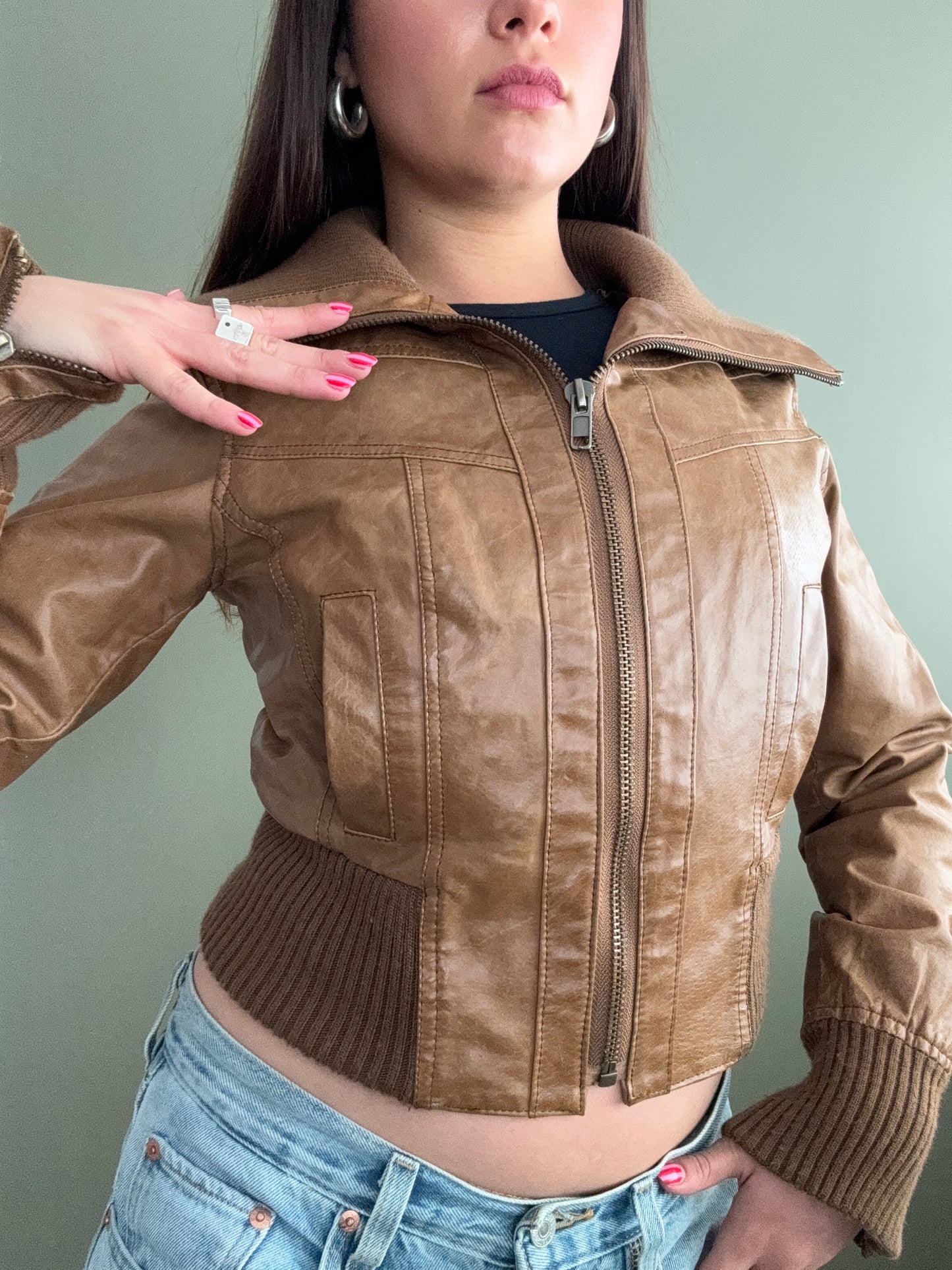 Fitted Leather Jacket (UK10)