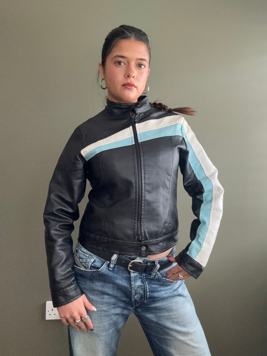 Faux Leather Racer Jacket (UK10)