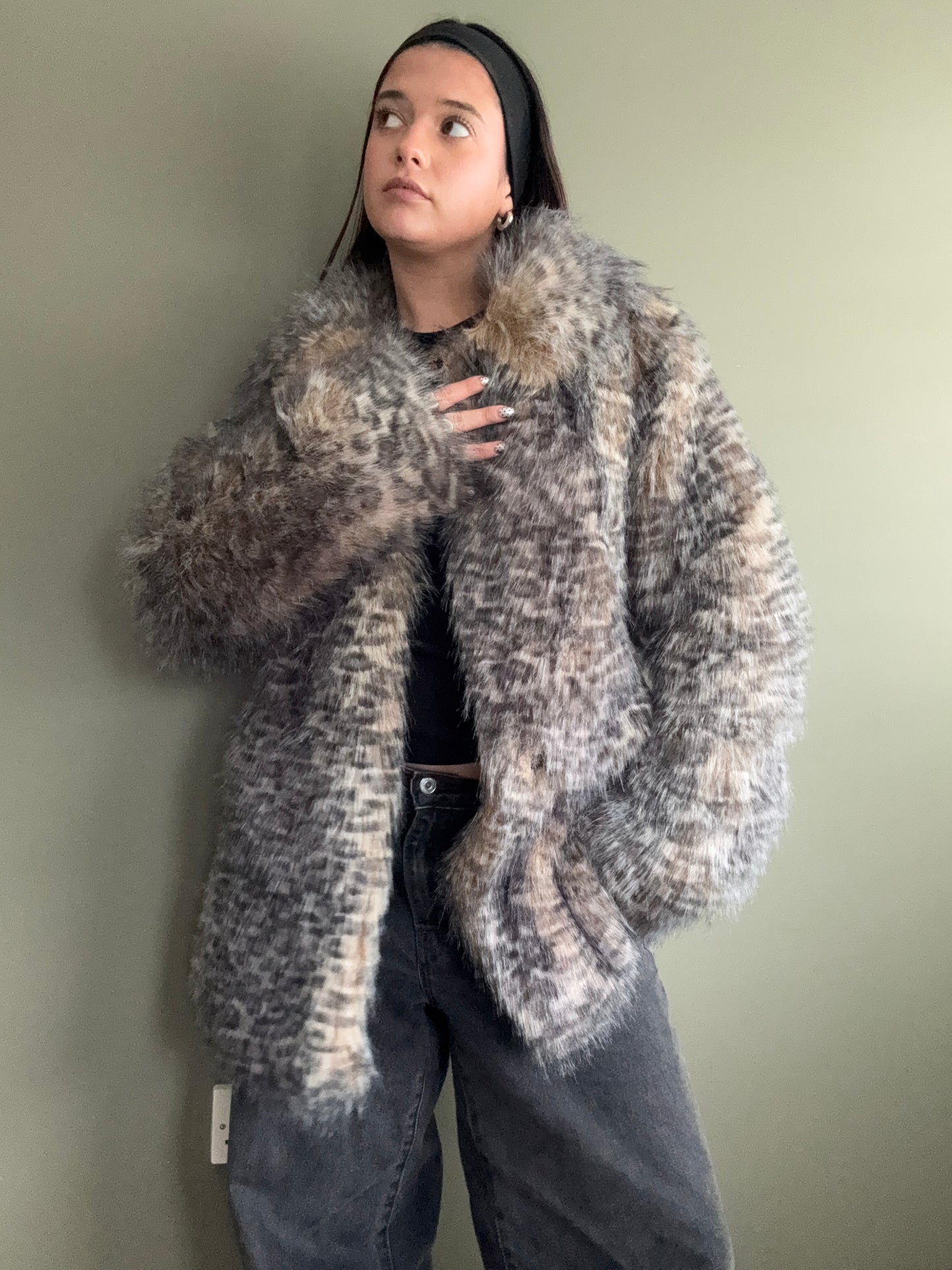 Jane Norman Faux Fur Jacket (UK12)