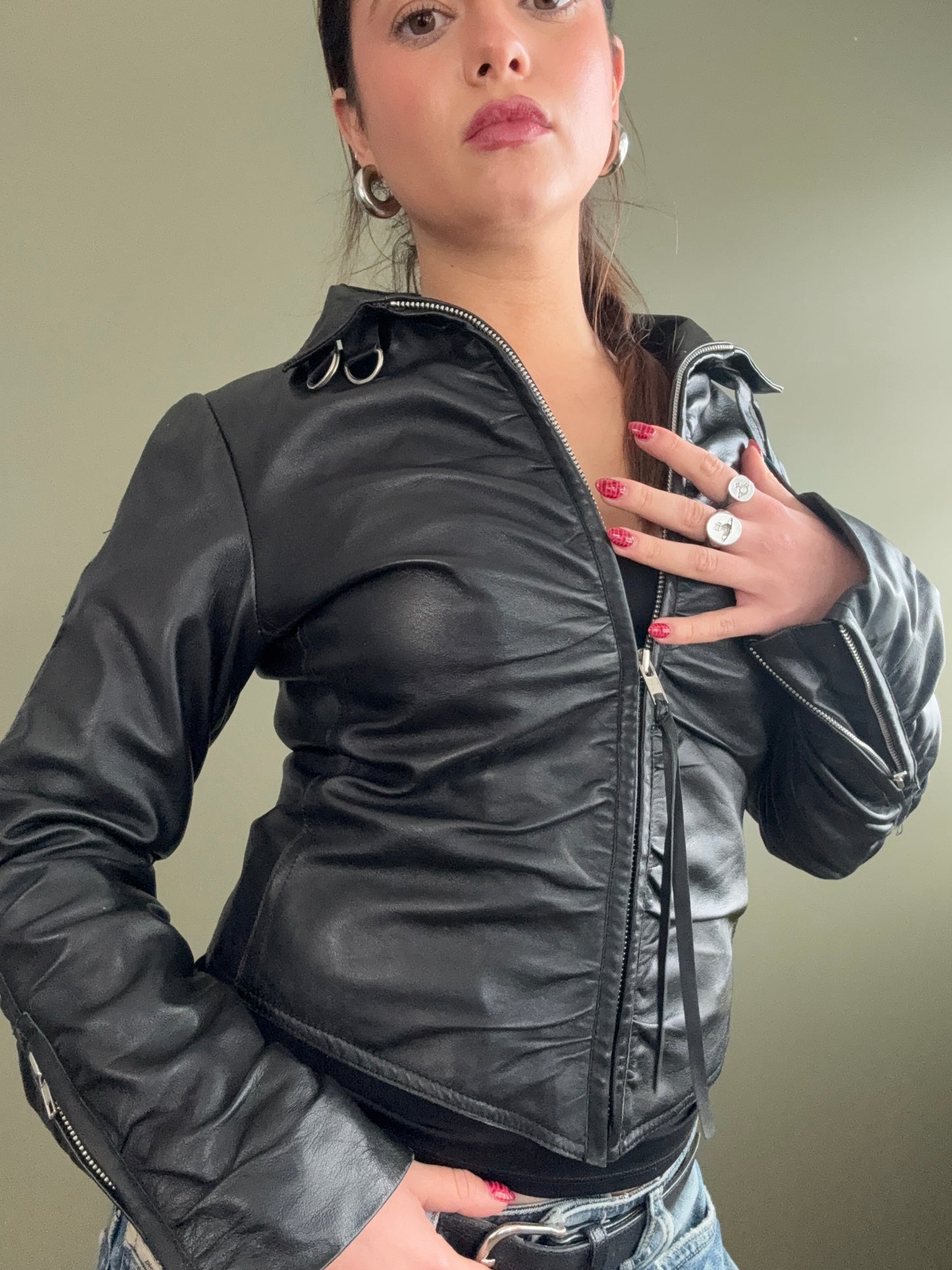 Fitted Leather Jacket (UK10)