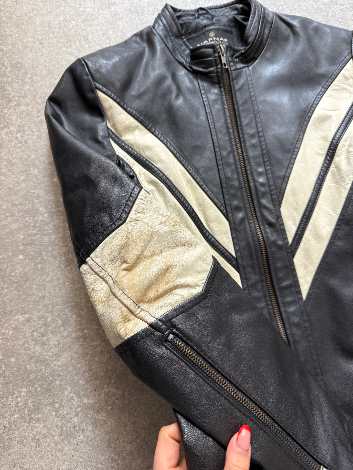 Leather Biker Jacket (M)