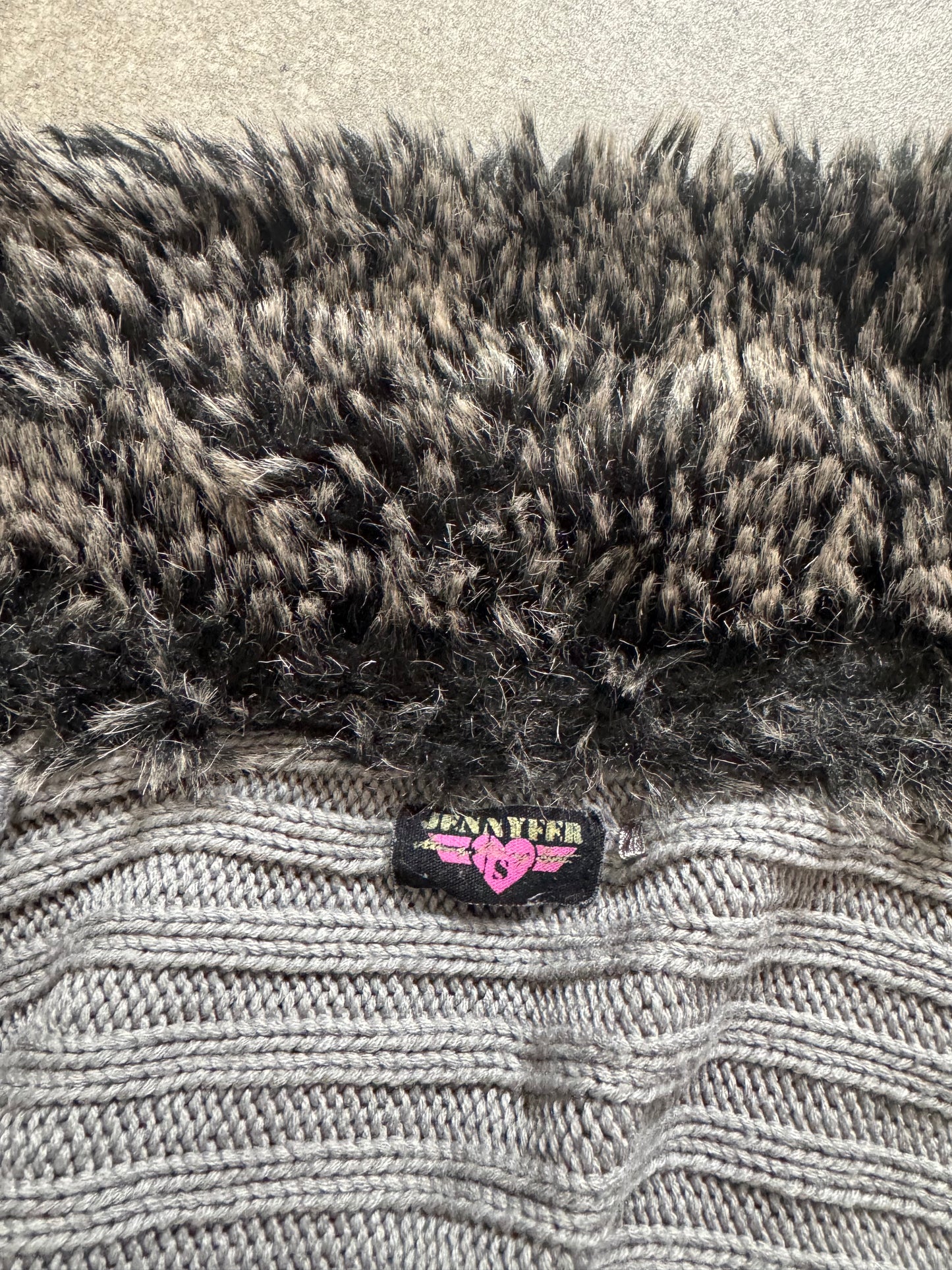Cropped Knitted Zip Jumper (S)