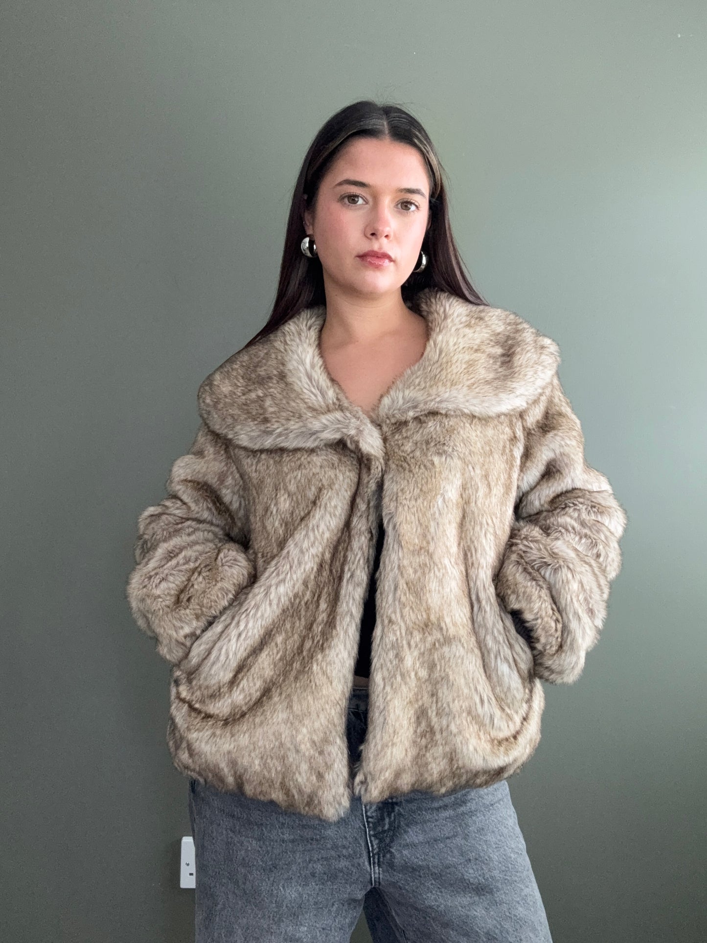 Faux Fur Jacket (M)