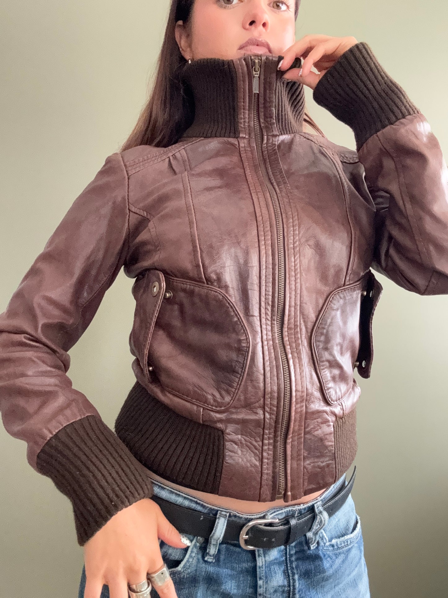 Fitted Leather Jacket (UK10)