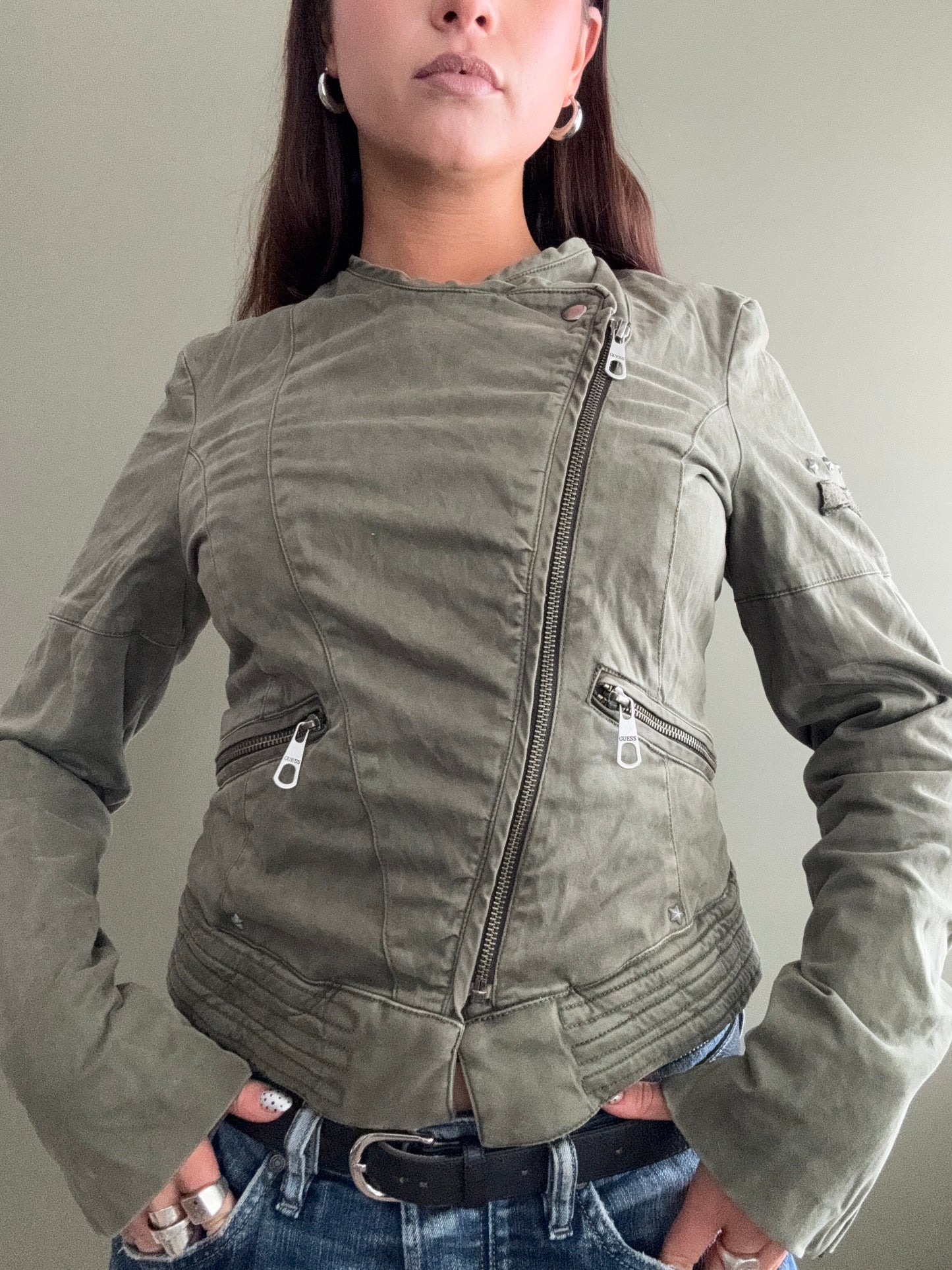 Guess Khaki Fitted Jacket (S)