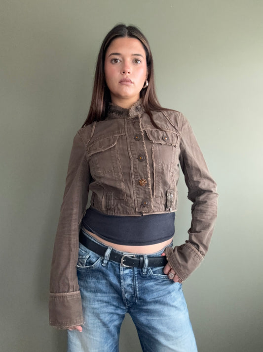 Y2K Cropped Jacket (UK12)