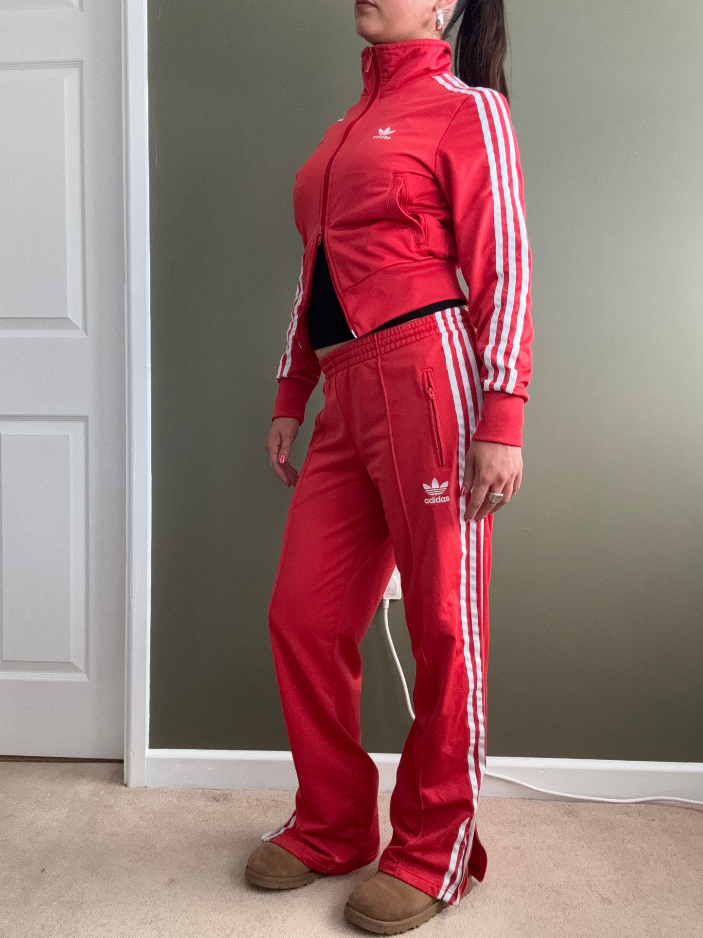 Red Adidas Tracksuit (UK8)