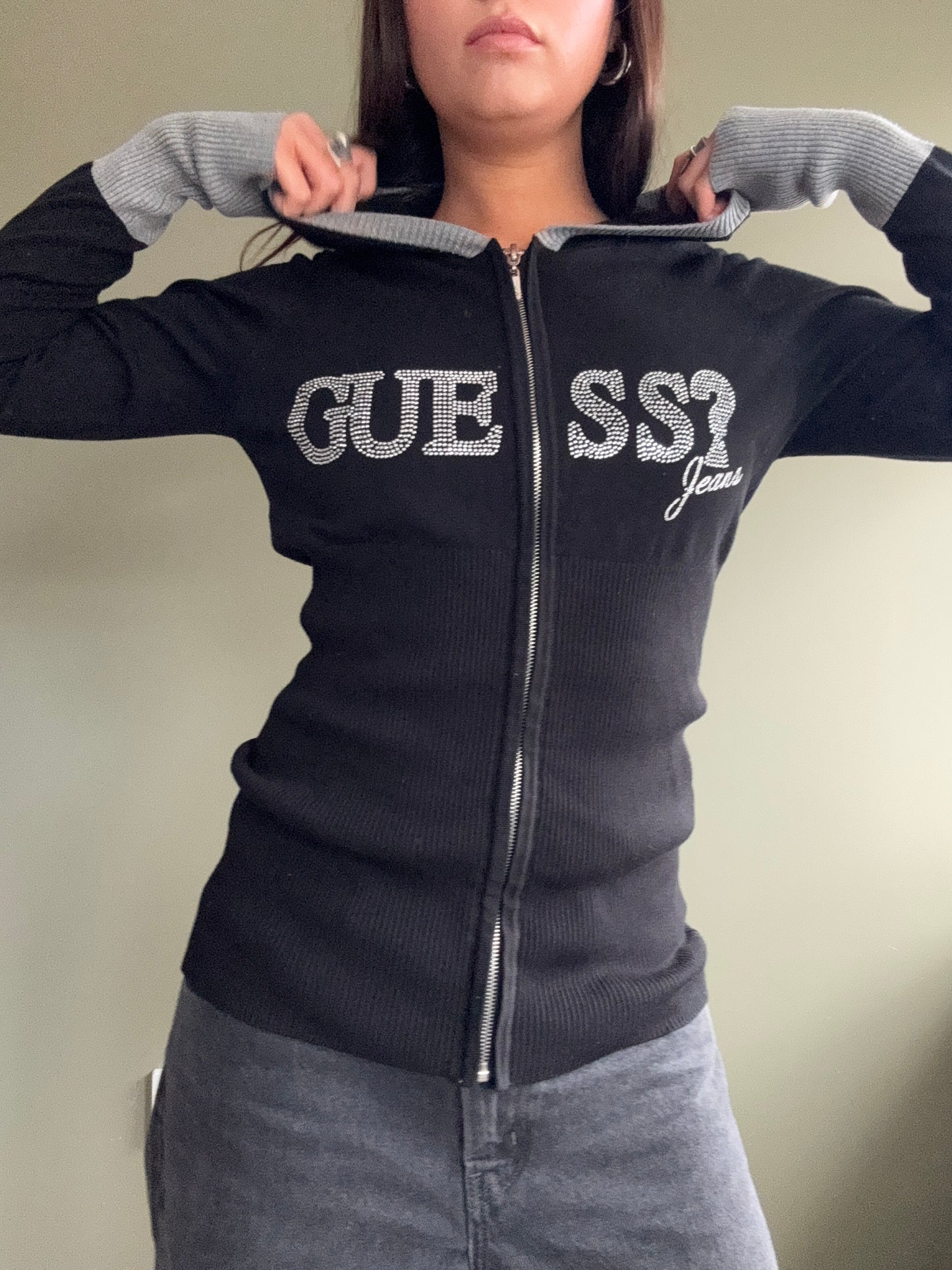 Guess Knitted Zip Hoodie (M)