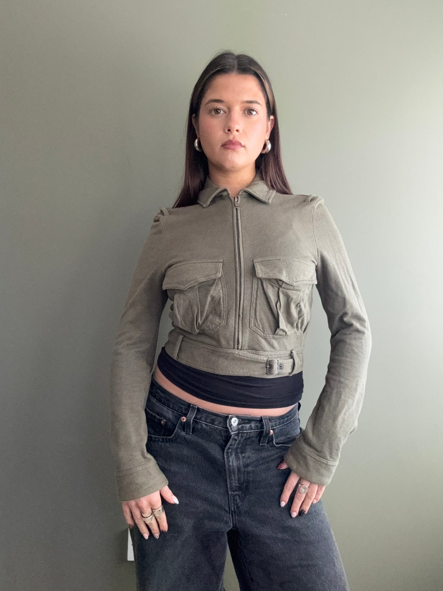 Cropped Diesel Cargo Jumper (XS)