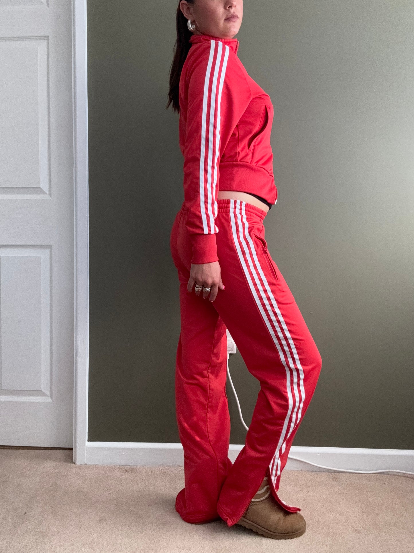 Red Adidas Tracksuit (UK8)
