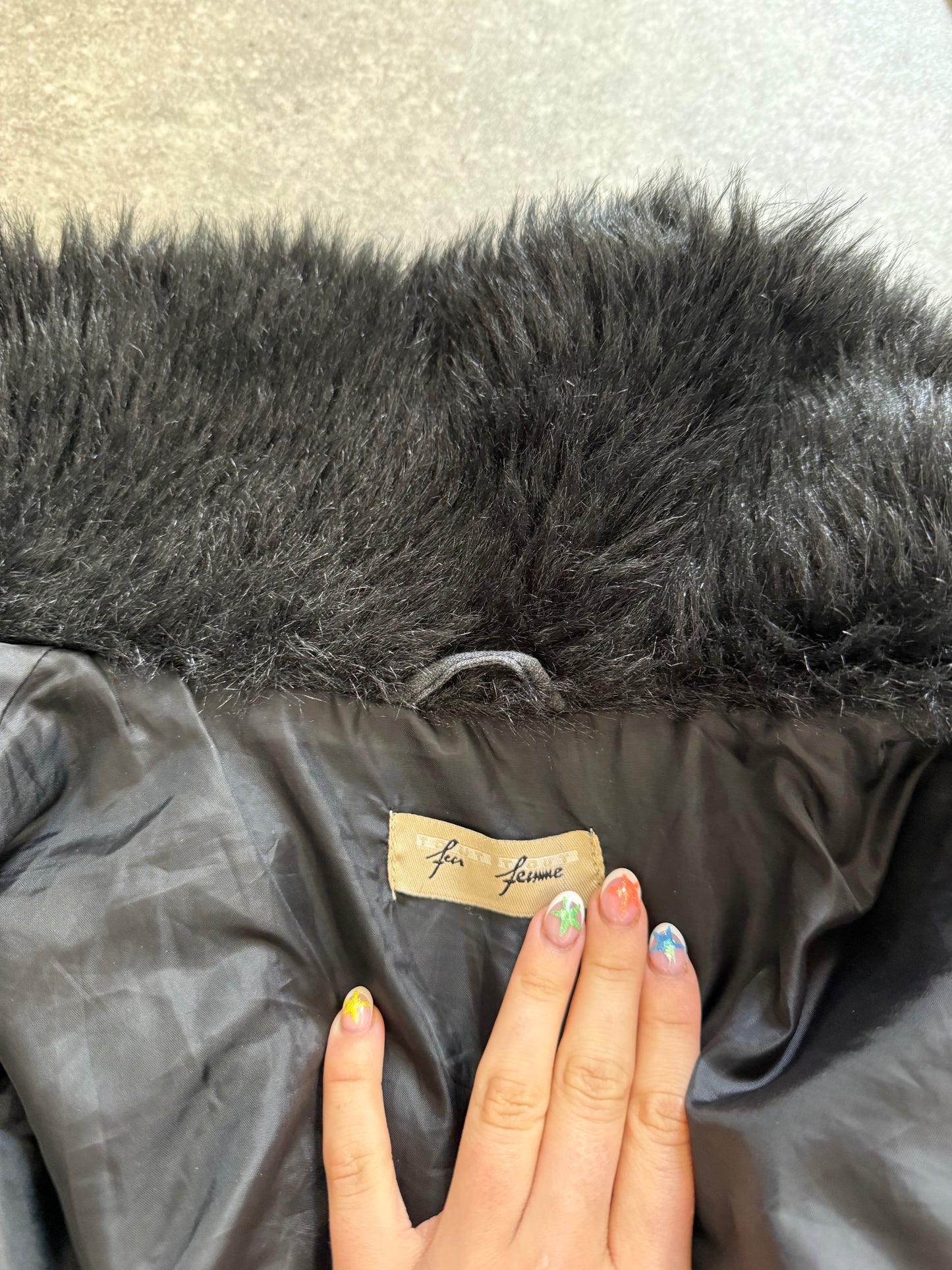 Faux Fur Bomber Jacket (S)