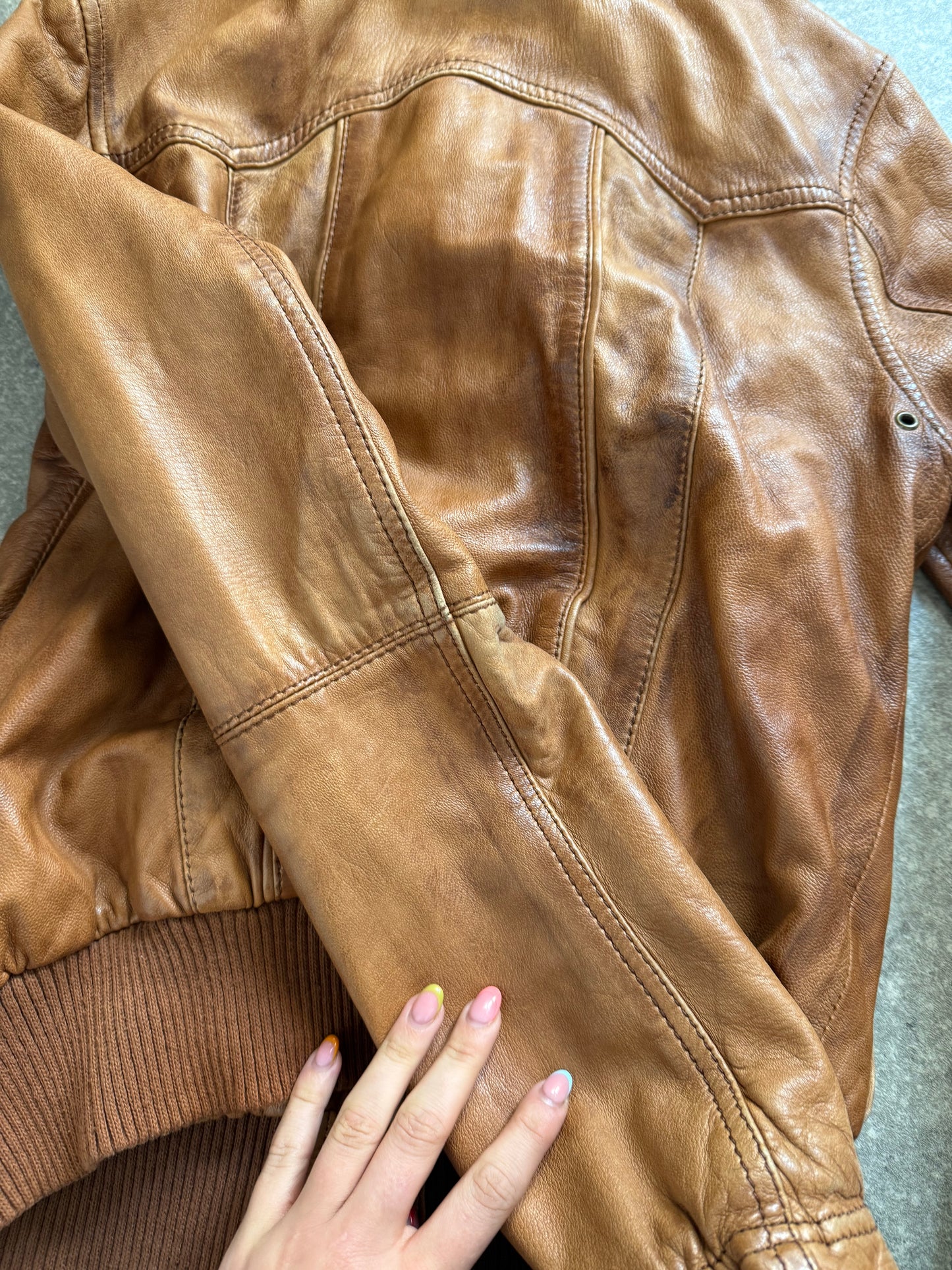 Leather Bomber Jacket (UK10)