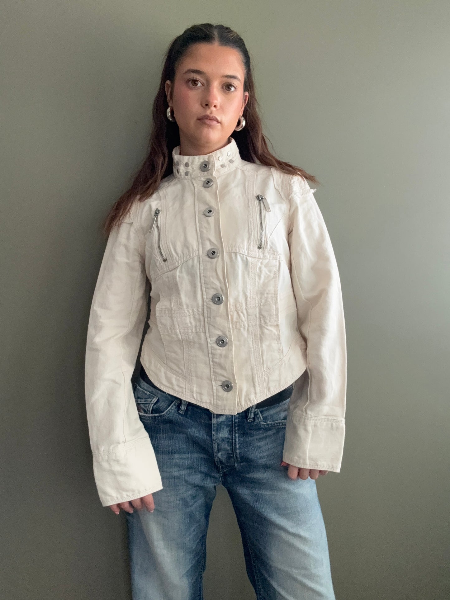 Y2K Cream Corset Jacket (UK14)