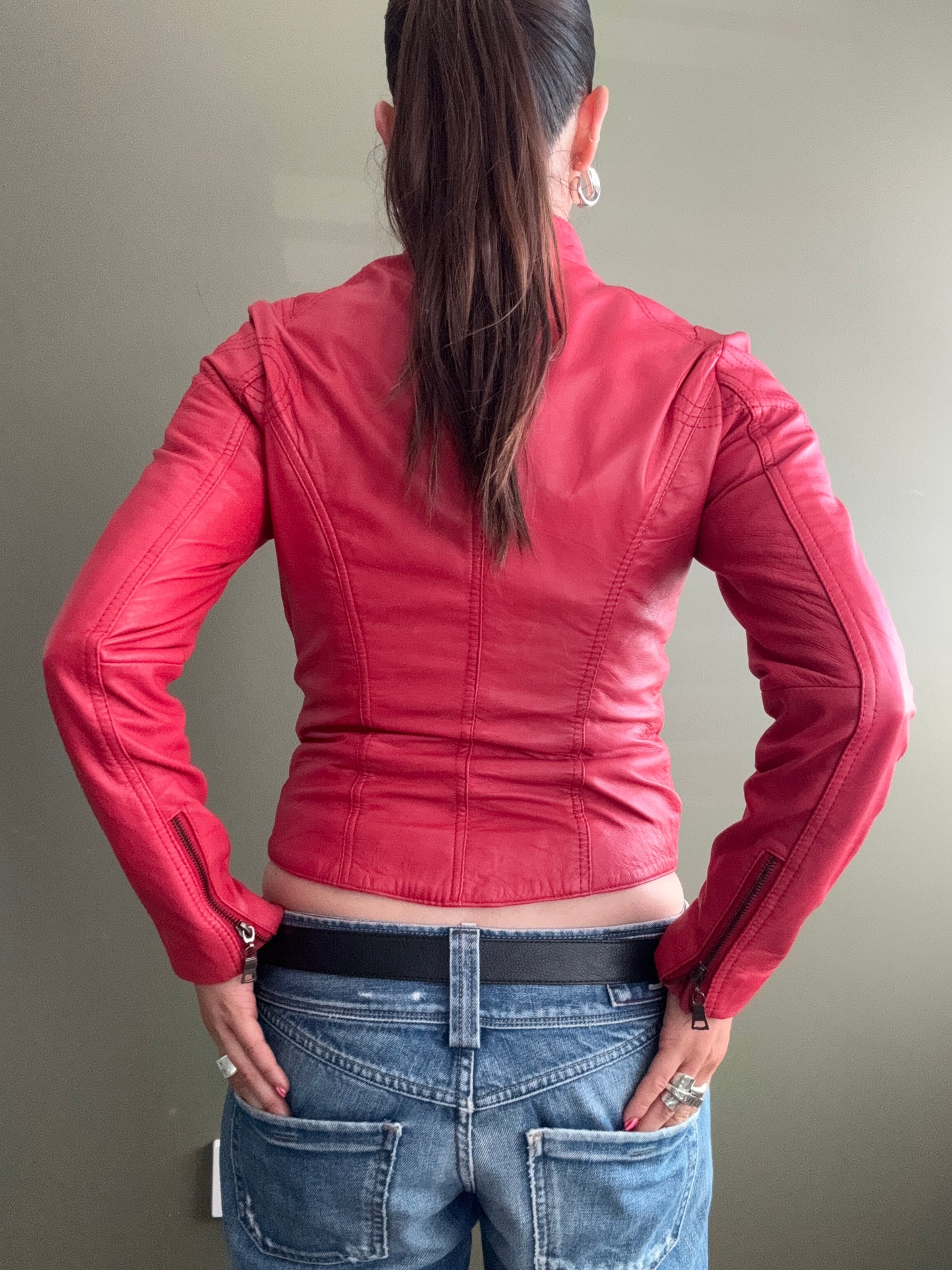 Red Leather Jacket (S)