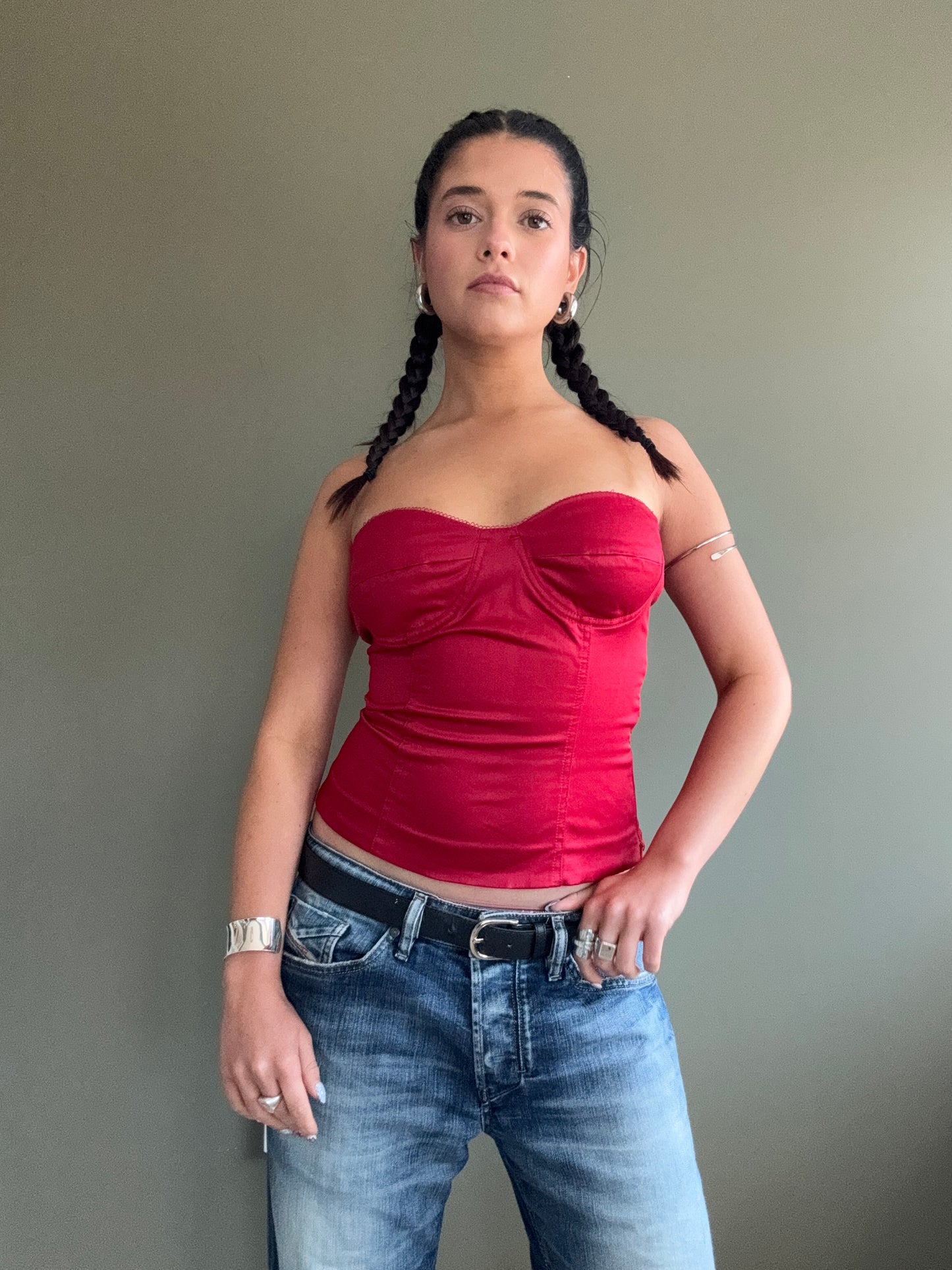 Red Bandeau Top (UK8)