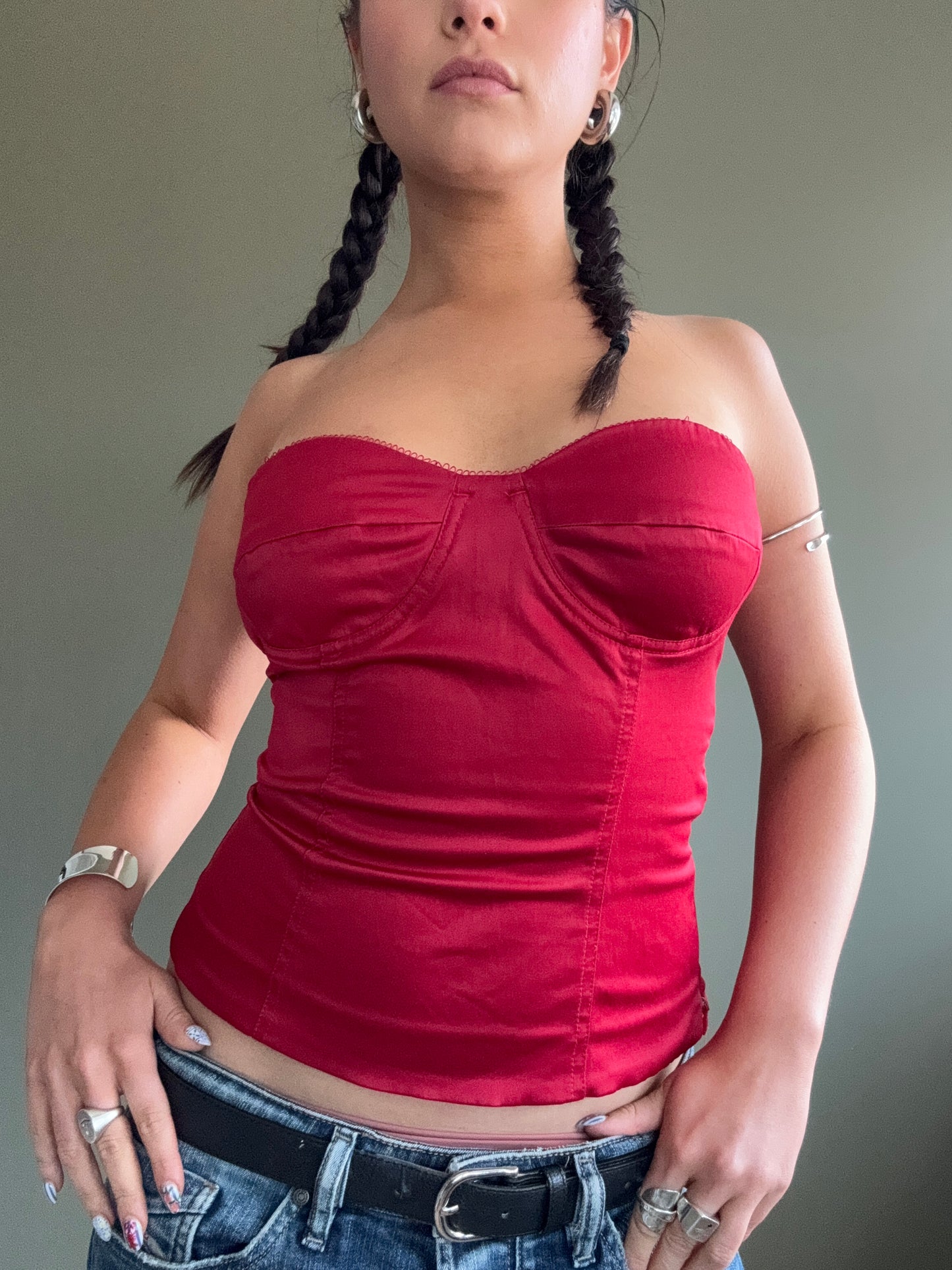 Red Bandeau Top (UK8)