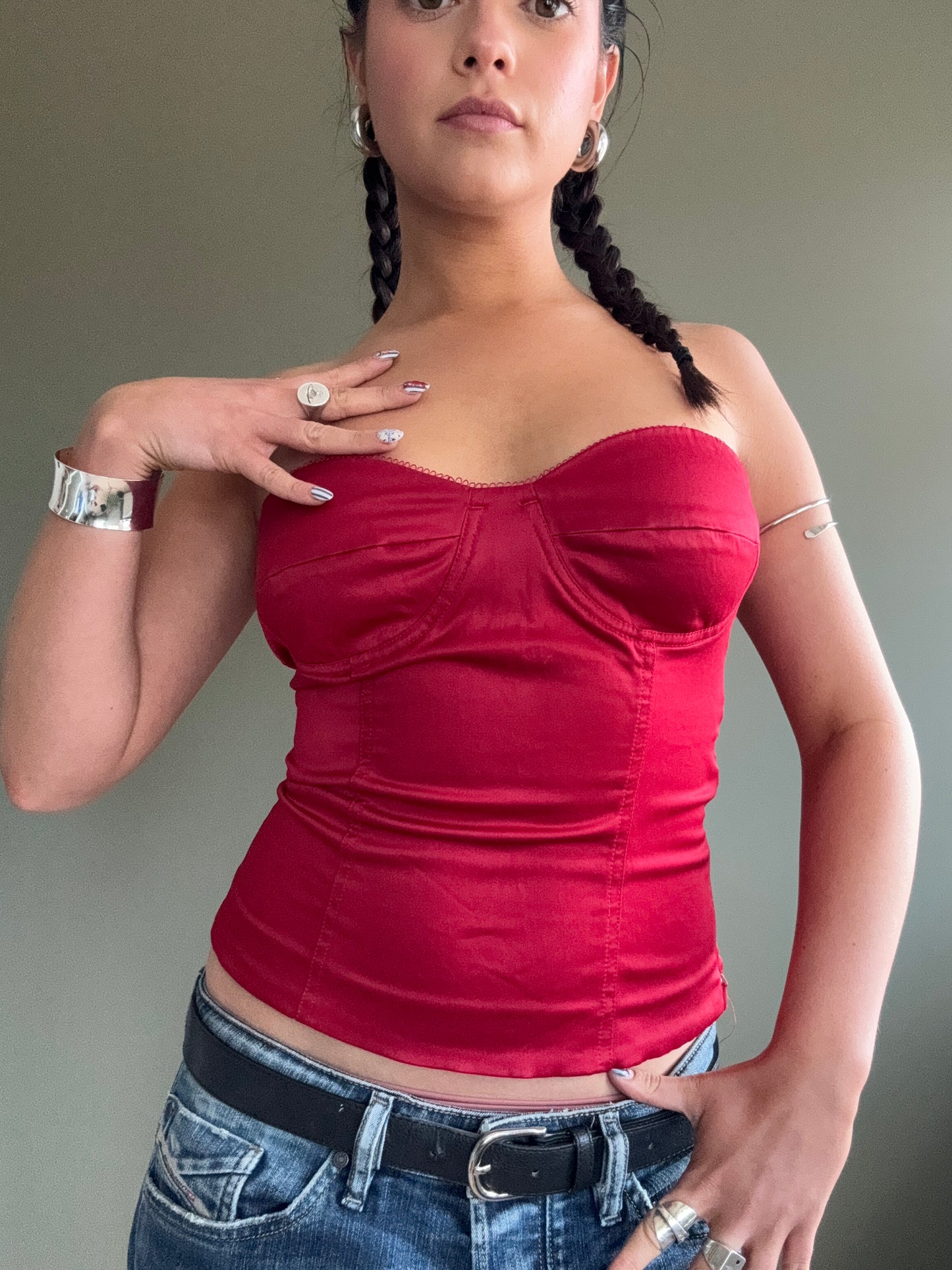 Red Bandeau Top (UK8)