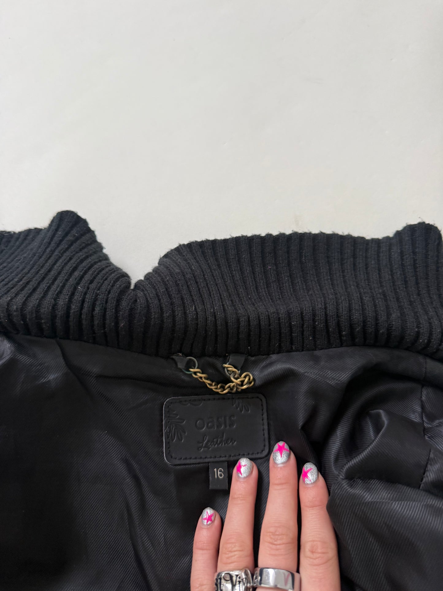 Oasis Leather Cargo Jacket (UK16)