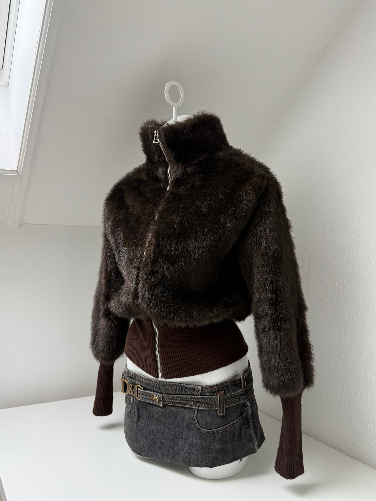 Morgan De Toi Faux Fur Bomber Jacket (S)