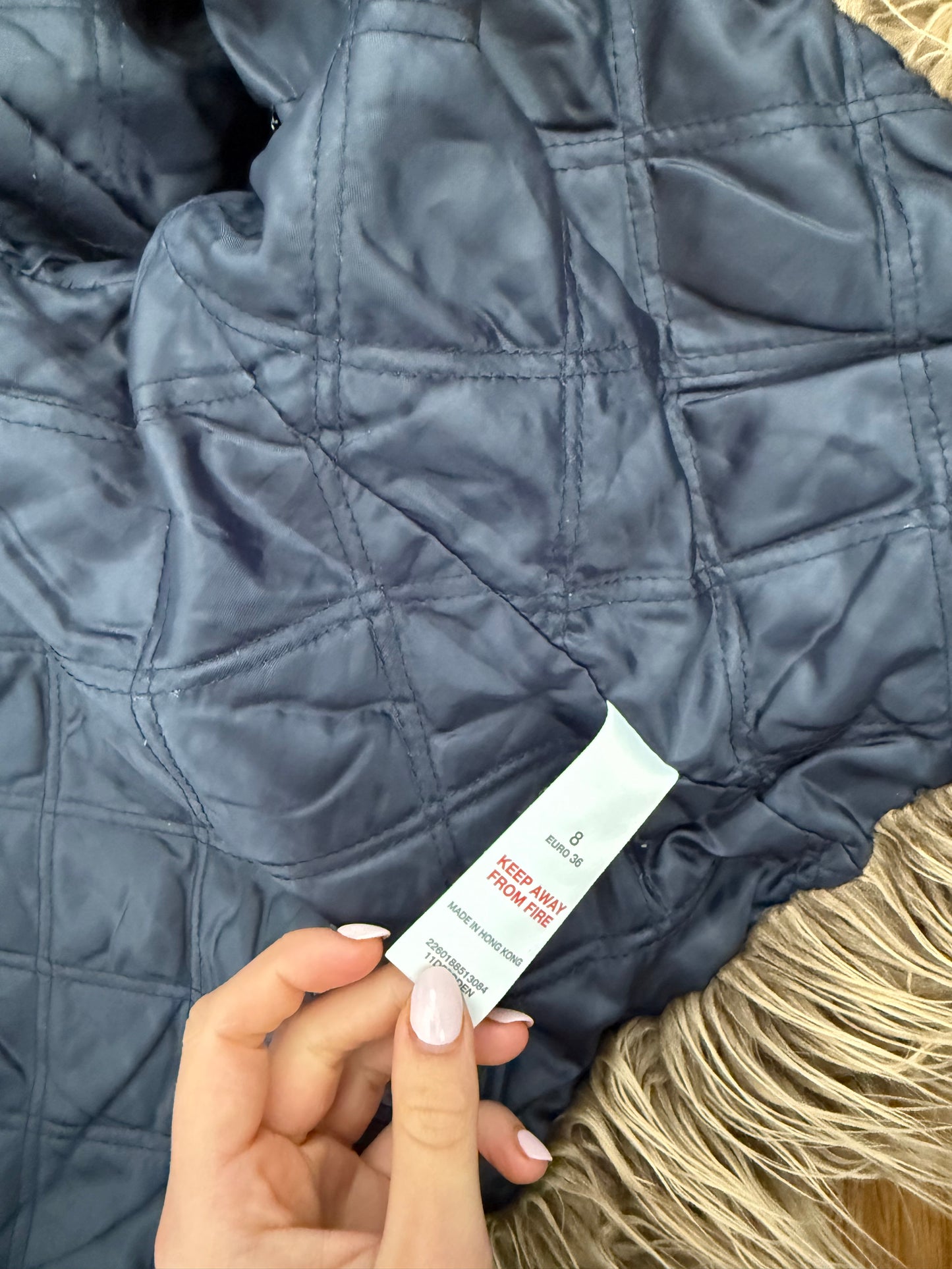 Denim Faux Fur Jacket (UK8)