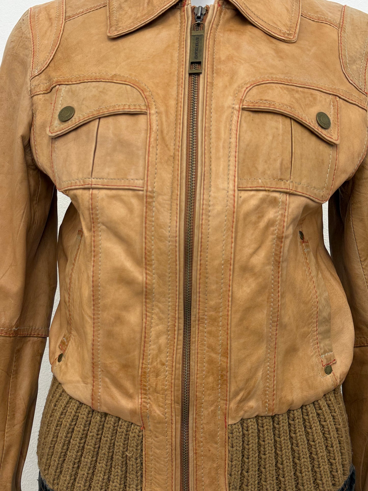 Leather Bomber Jacket (UK12)