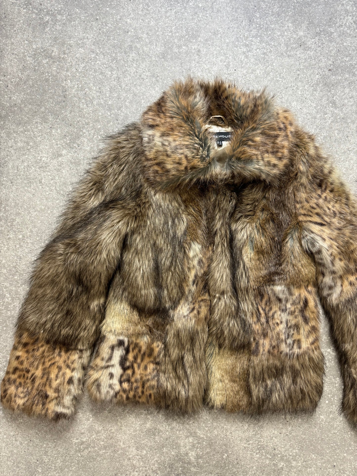 Patchwork Faux Fur Jacket (UK8)