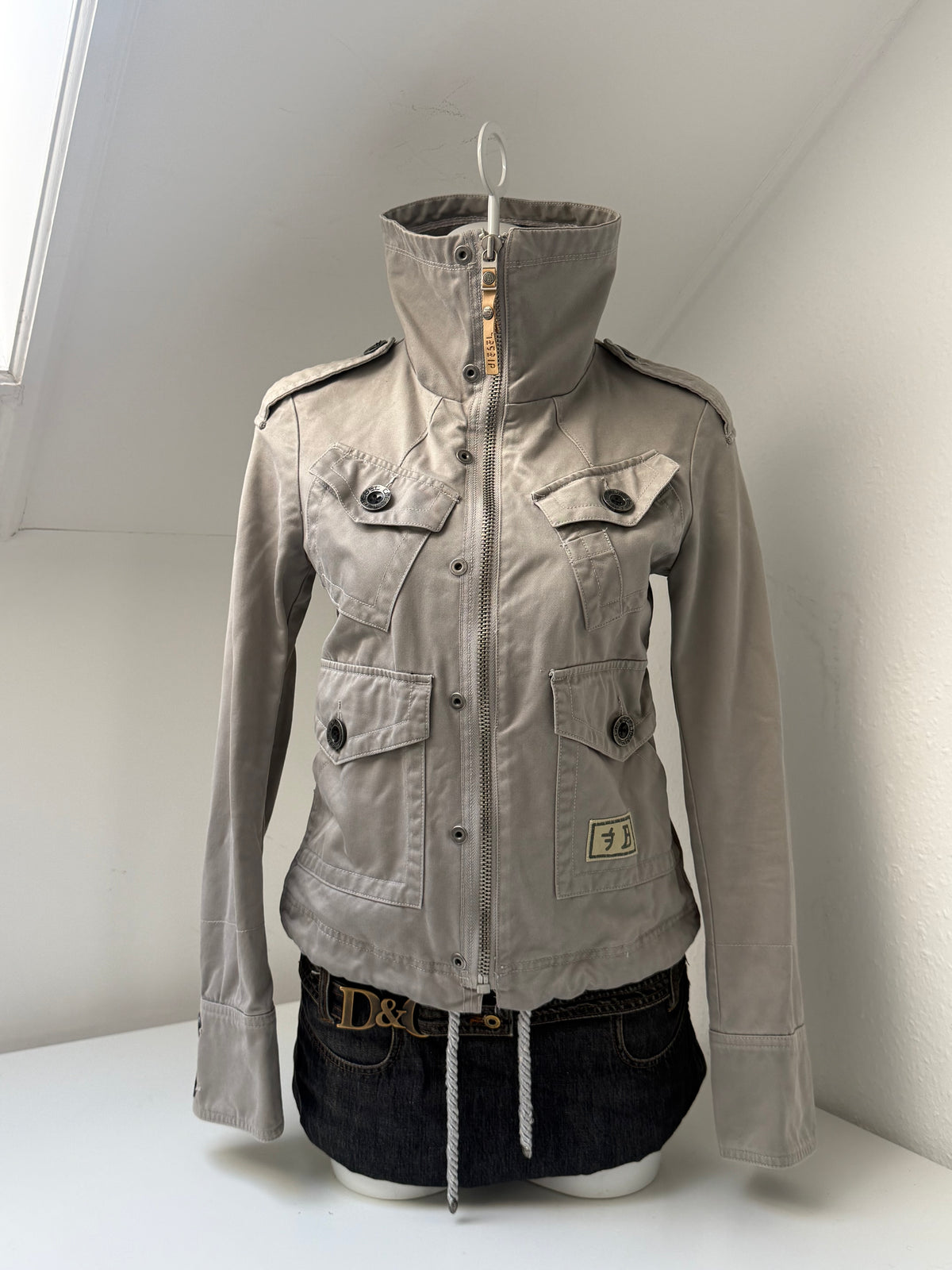 Diesel Vintage Funnel Neck Cargo Jacket (L)