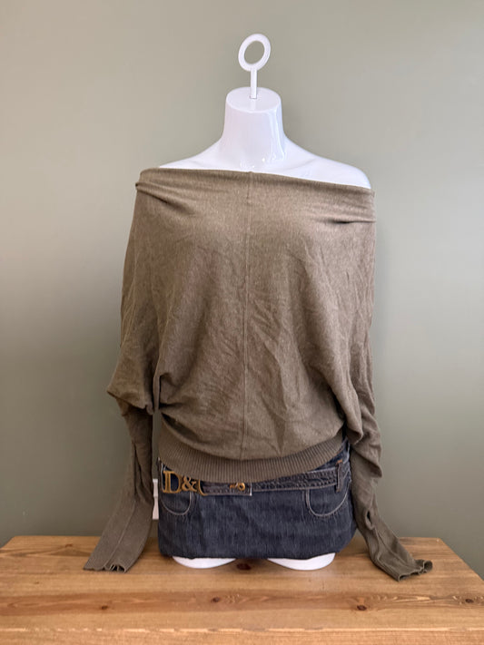 Allsaints Khaki Batwing Jumper (UK6)