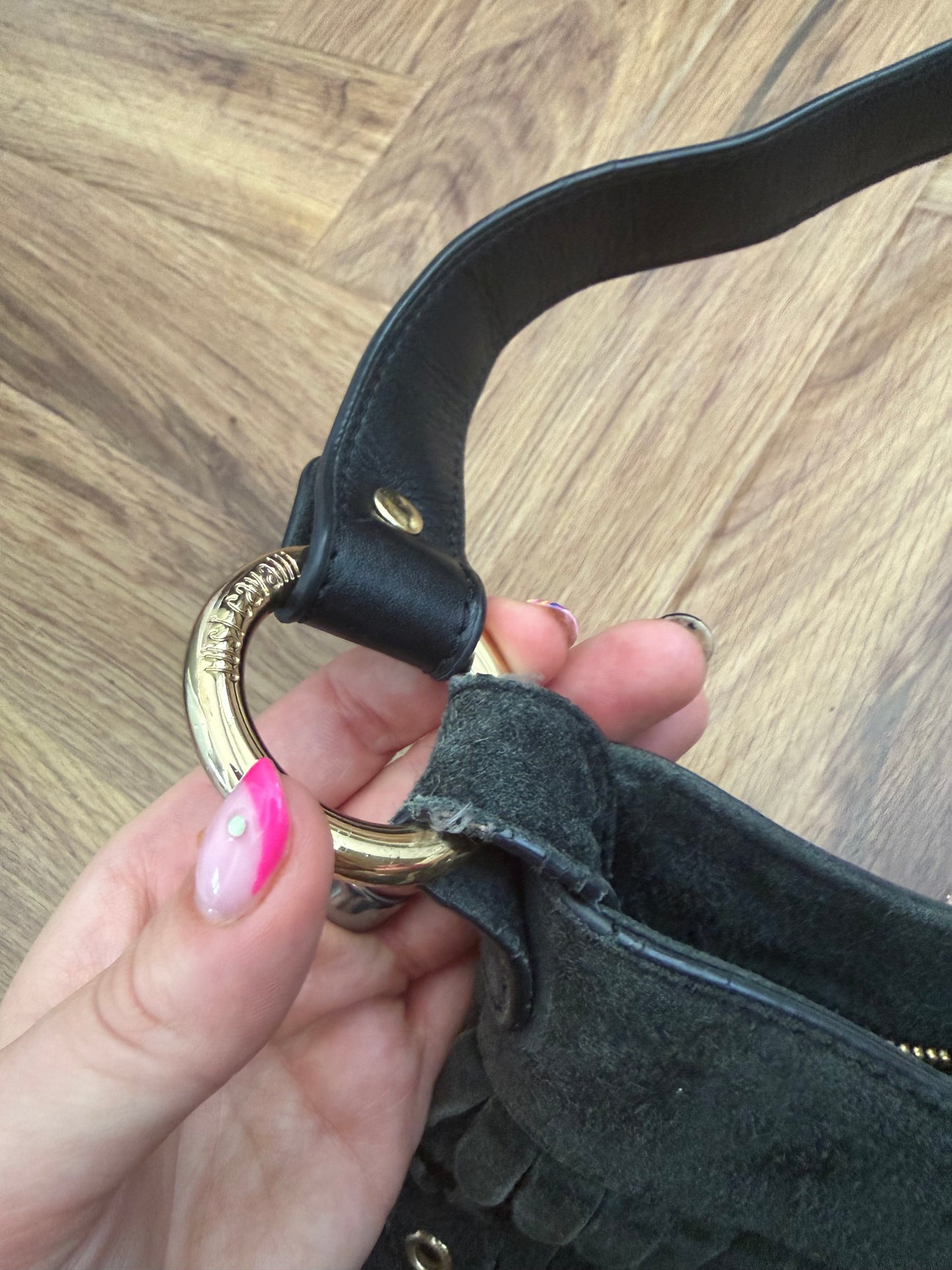 Suede Cavalli Shoulder Bag