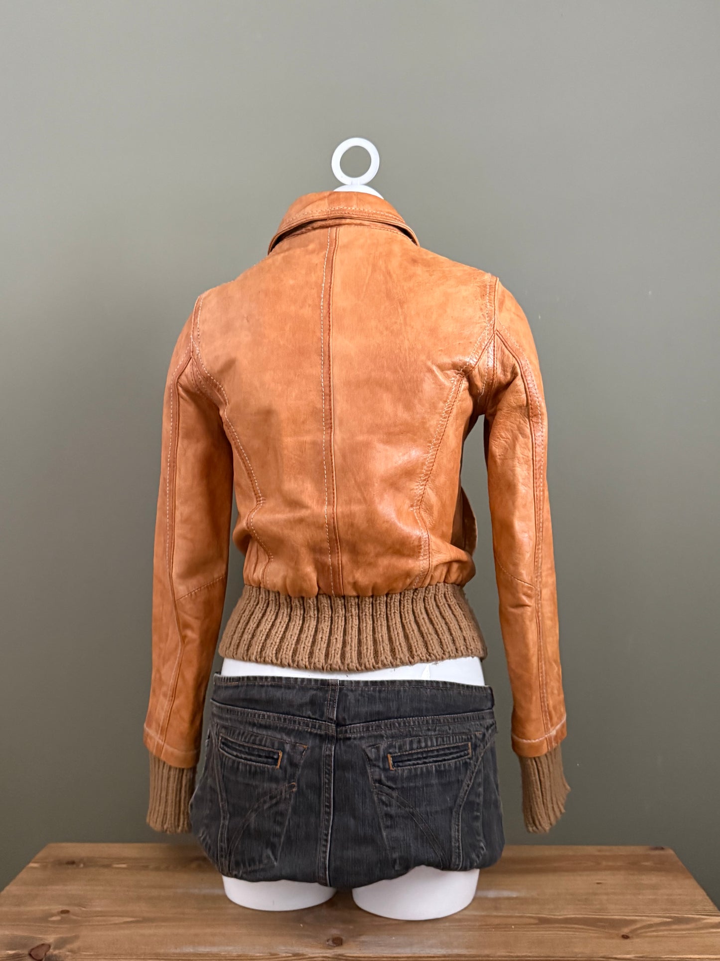 Vintage Leather Bomber Jacket (UK10)