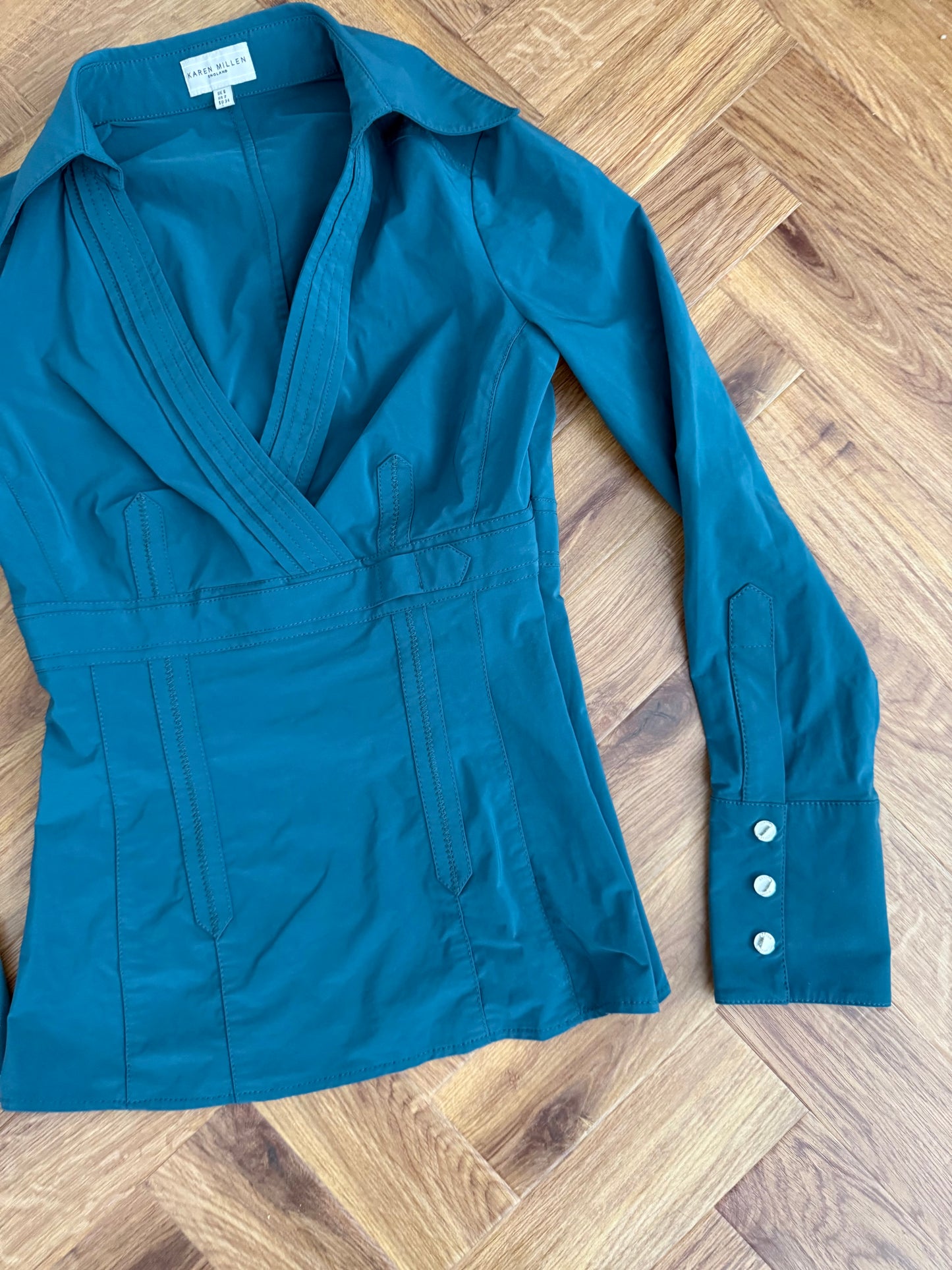 Karen Millen Fitted Slinky Shirt (UK6)