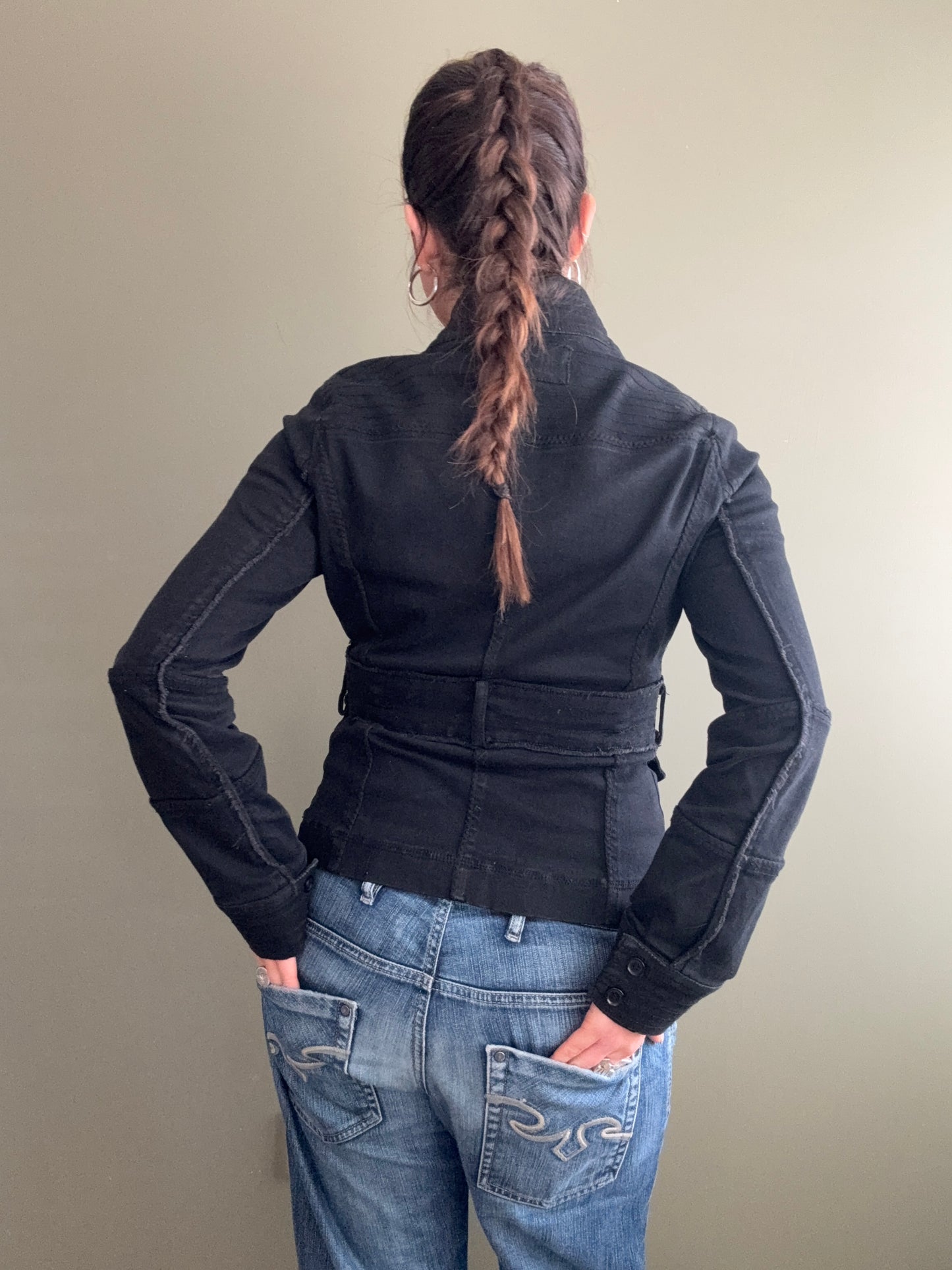 Jane Norman Fitted Black Jacket (UK10)