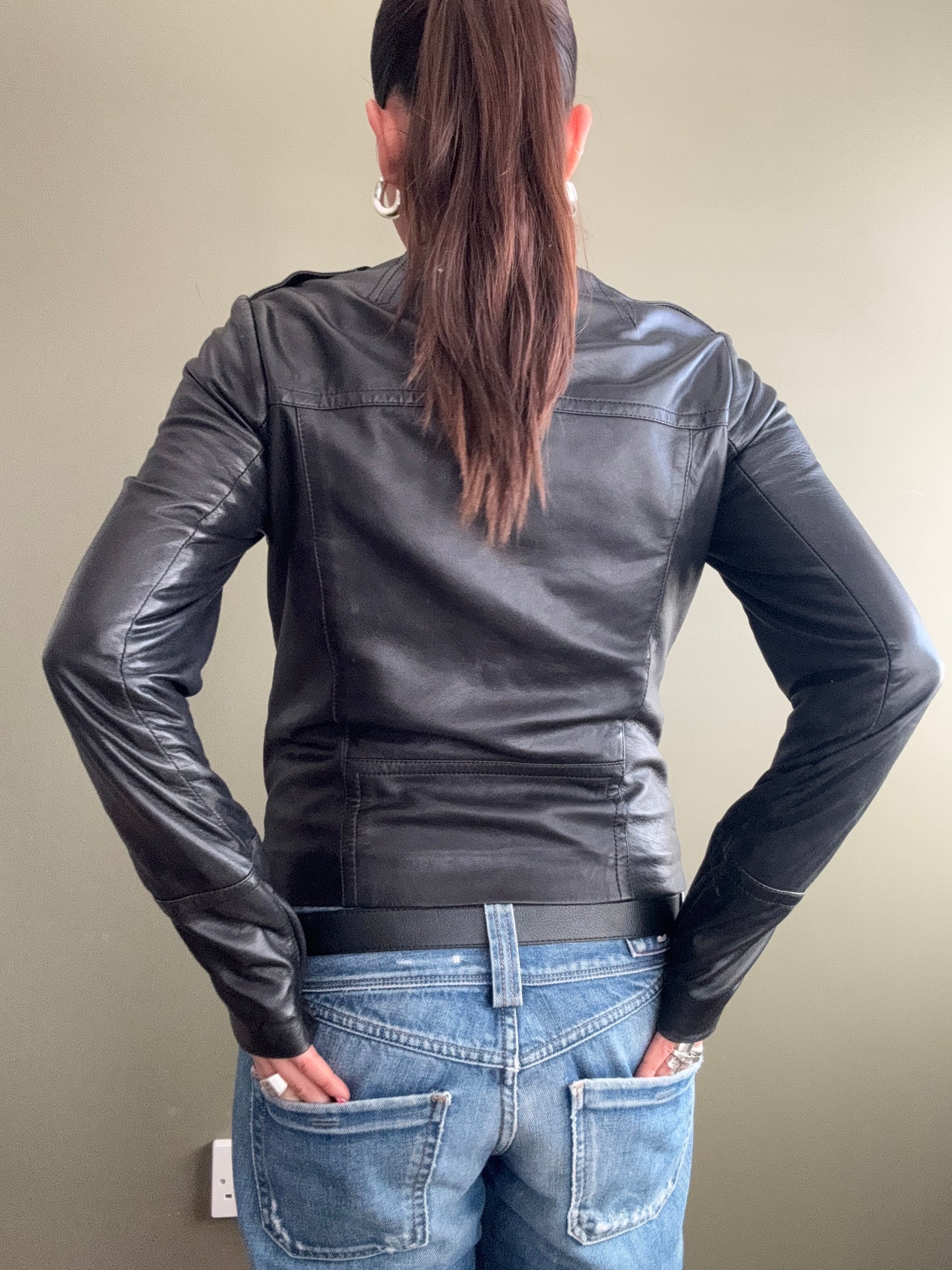 Massimo Dutti Leather Jacket (S)