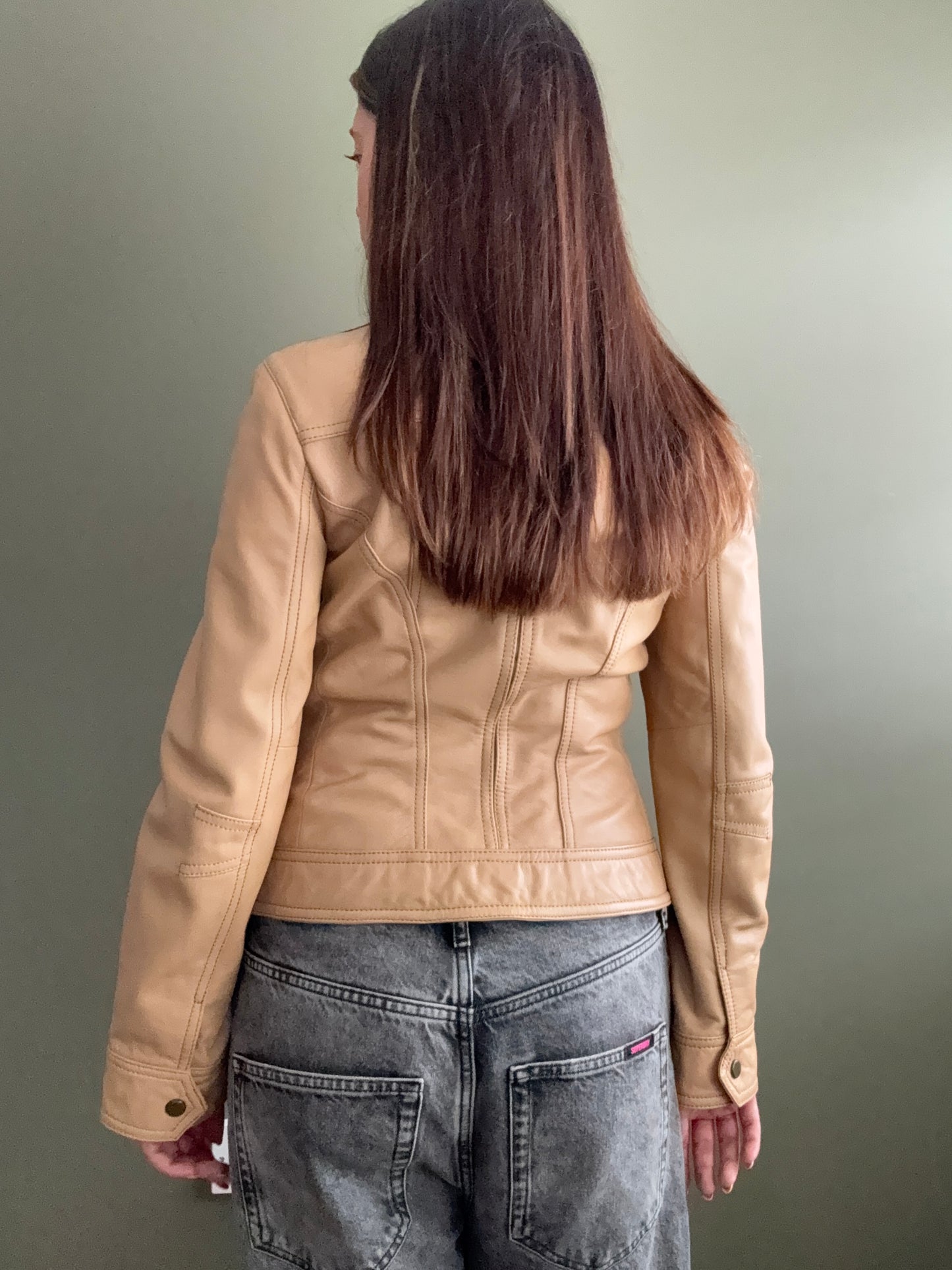 Leather Cargo Jacket (XS)