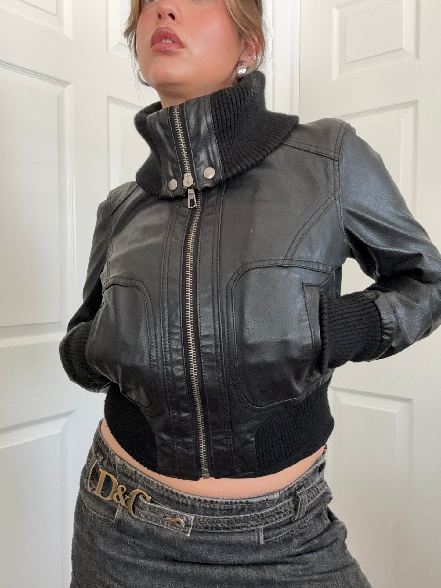 Fitted Leather Jacket (UK12)