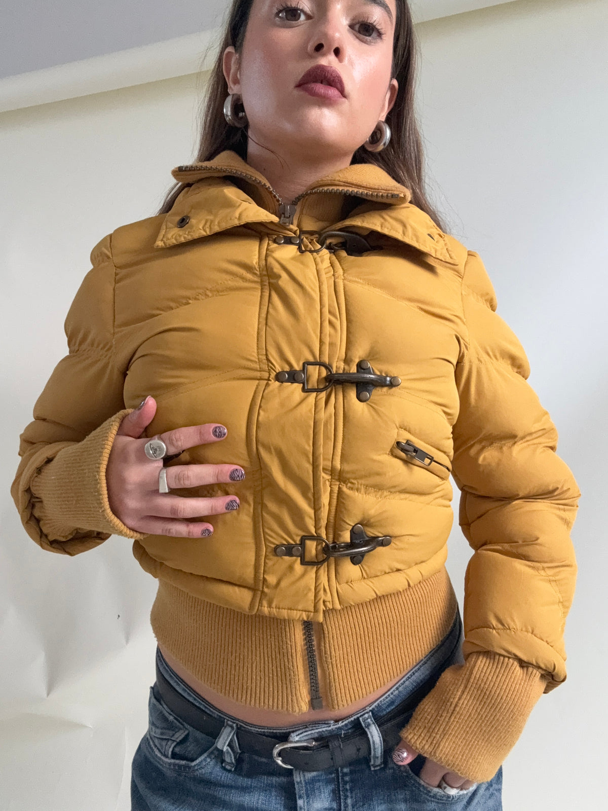Y2K Fireman Clasp Puffer Jacket (UK10)