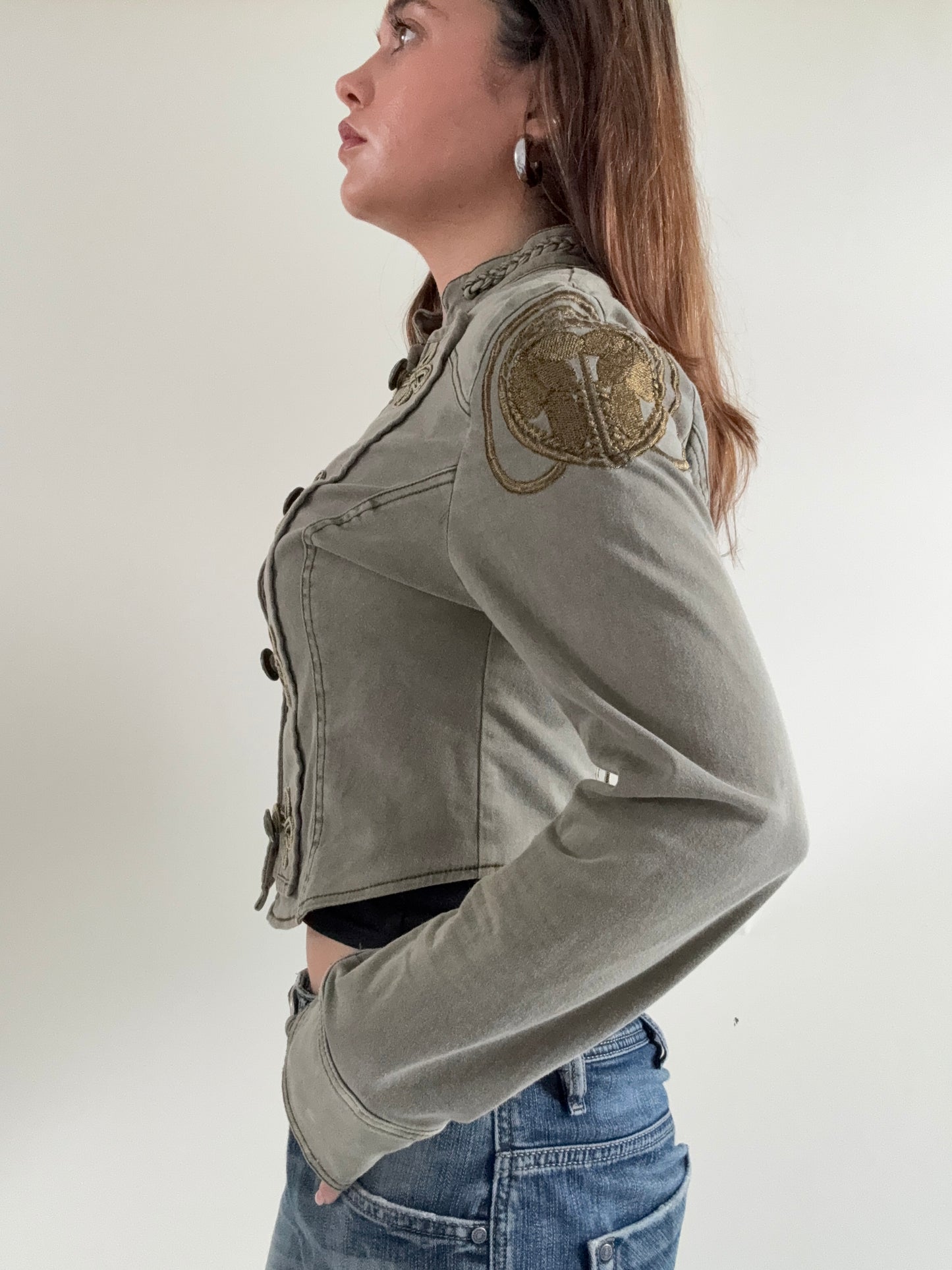 Jane Norman Cropped Military Jacket (UK12)