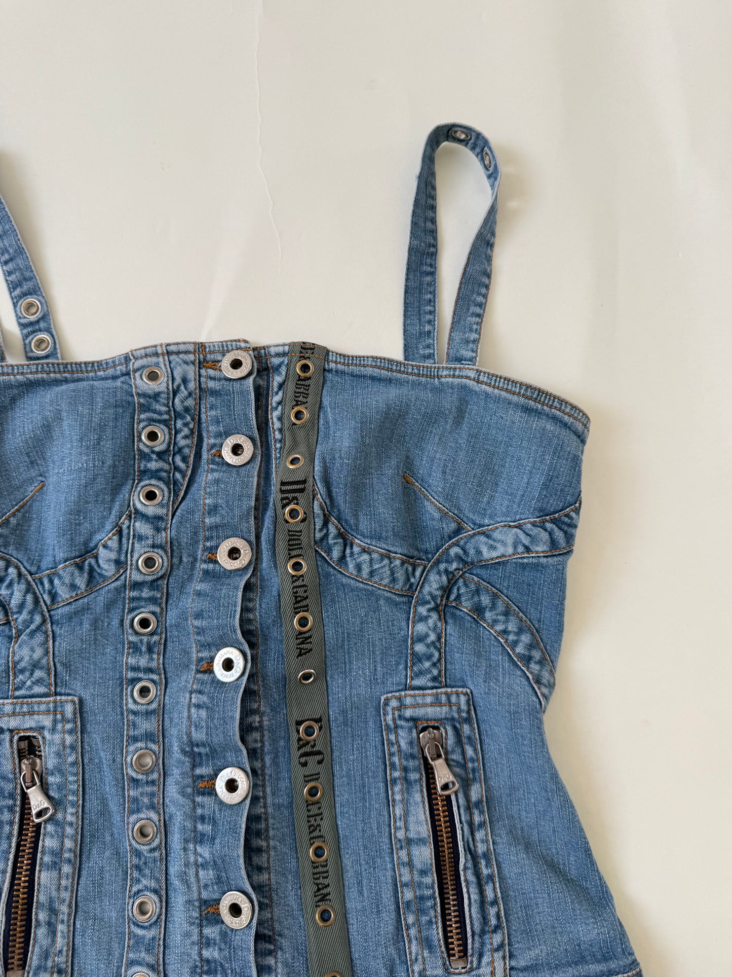 Dolce & Gabbana Denim Corset Top (XS)