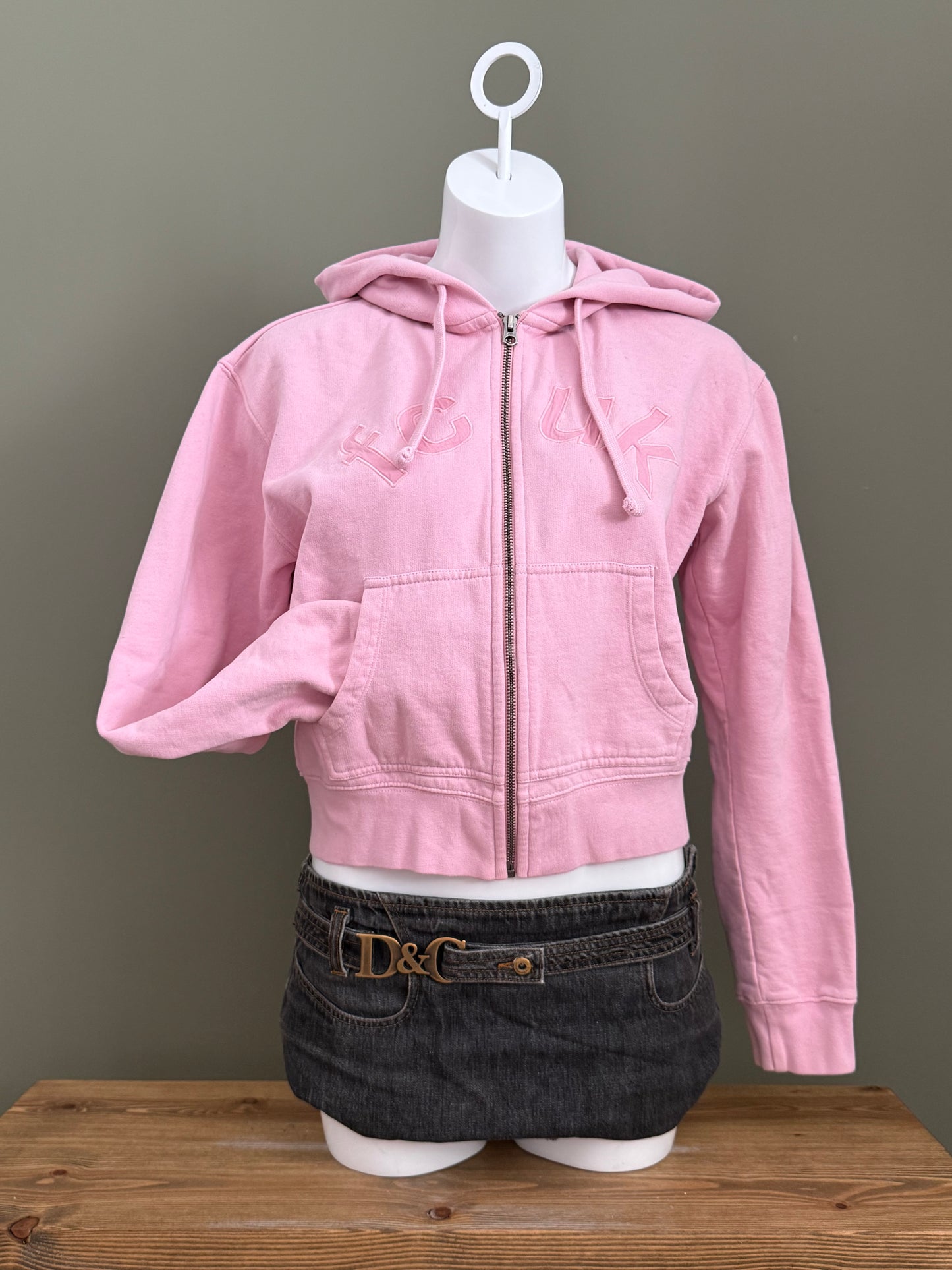 French Connection Pink Zip Hoodie (S)