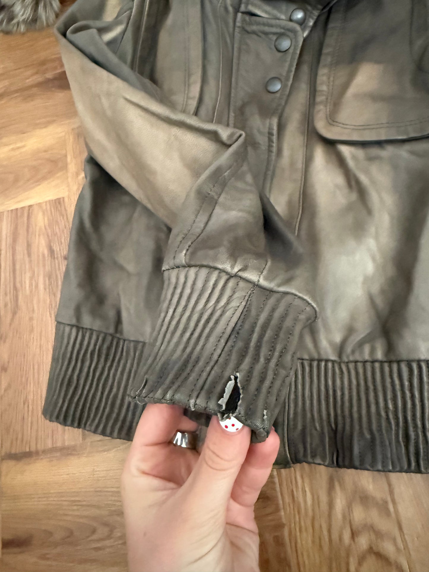 Allsaints Leather Fitted Jacket (UK8)