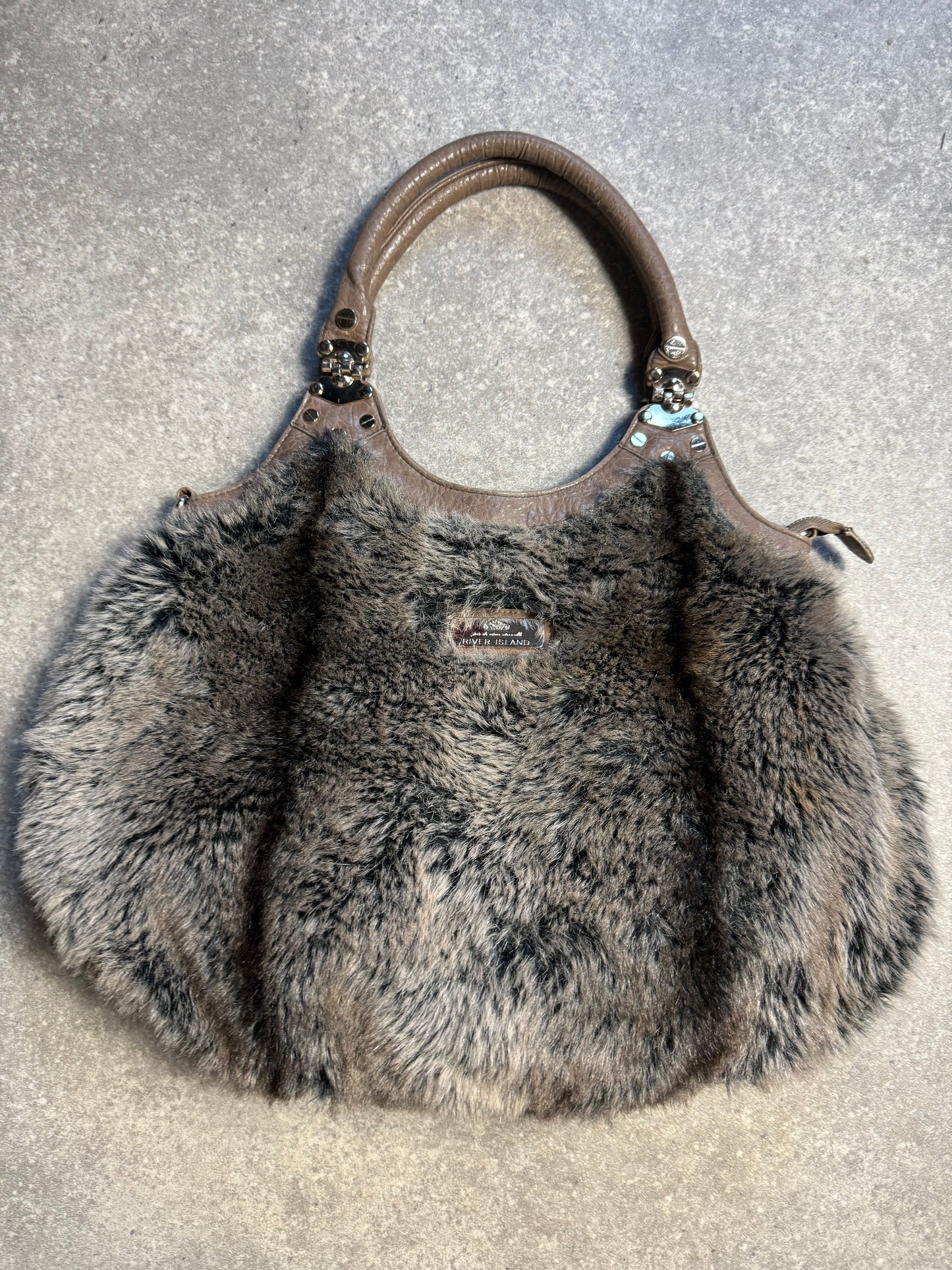 Large Faux Fur Shoulder Bag
