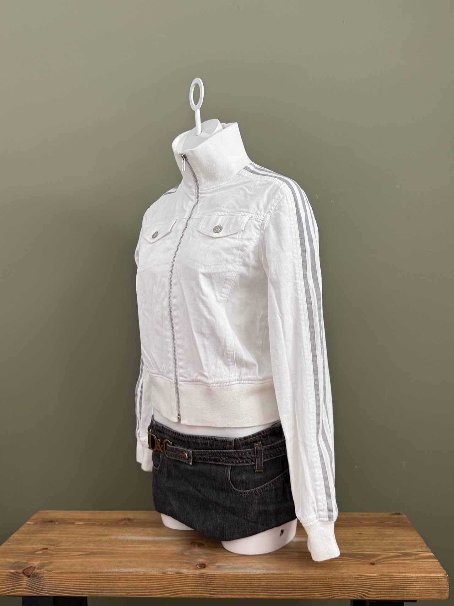 White Adidas Cargo Jacket (UK12)