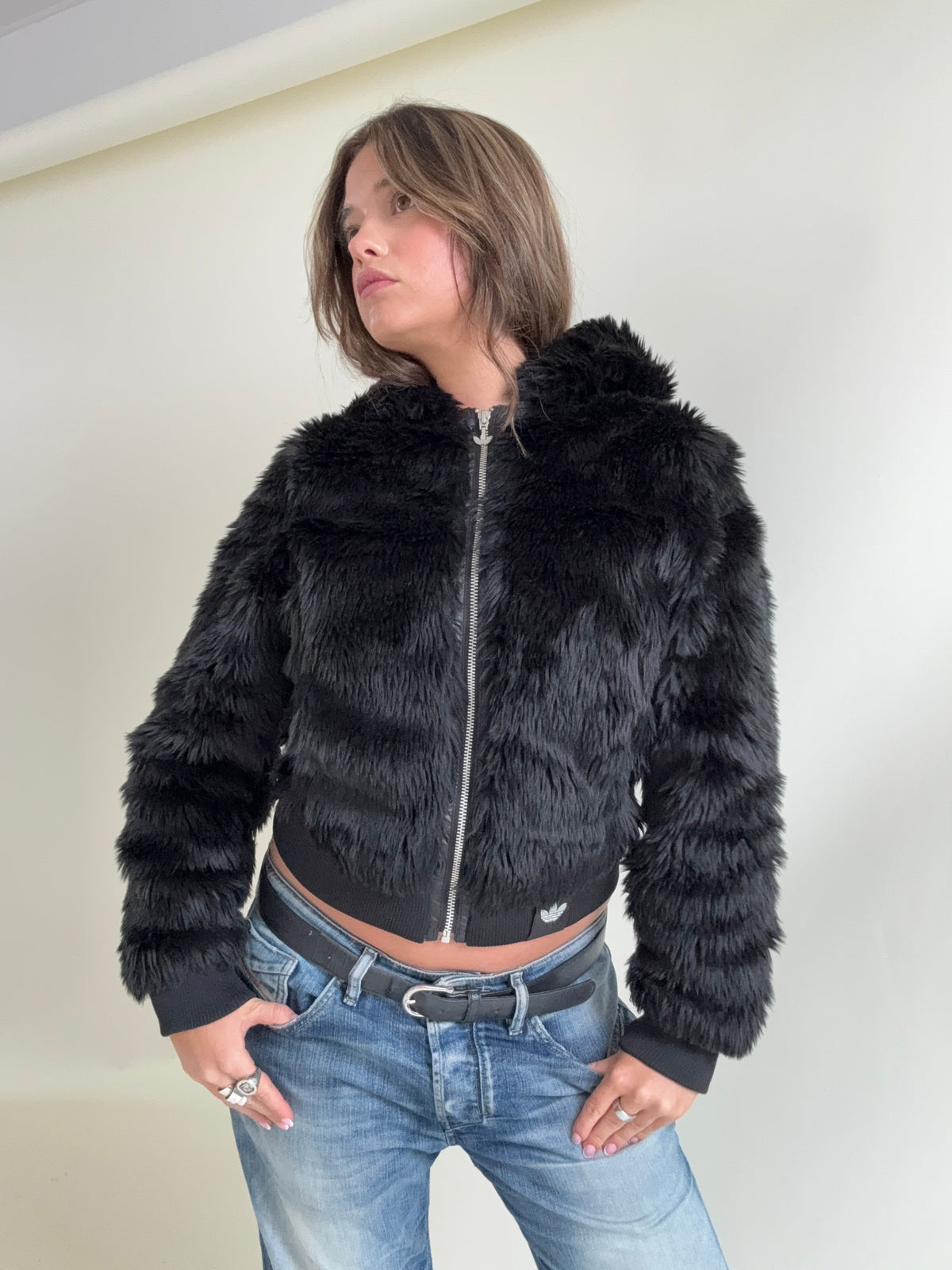 Adidas Faux Fur Bomber Jacket (S)
