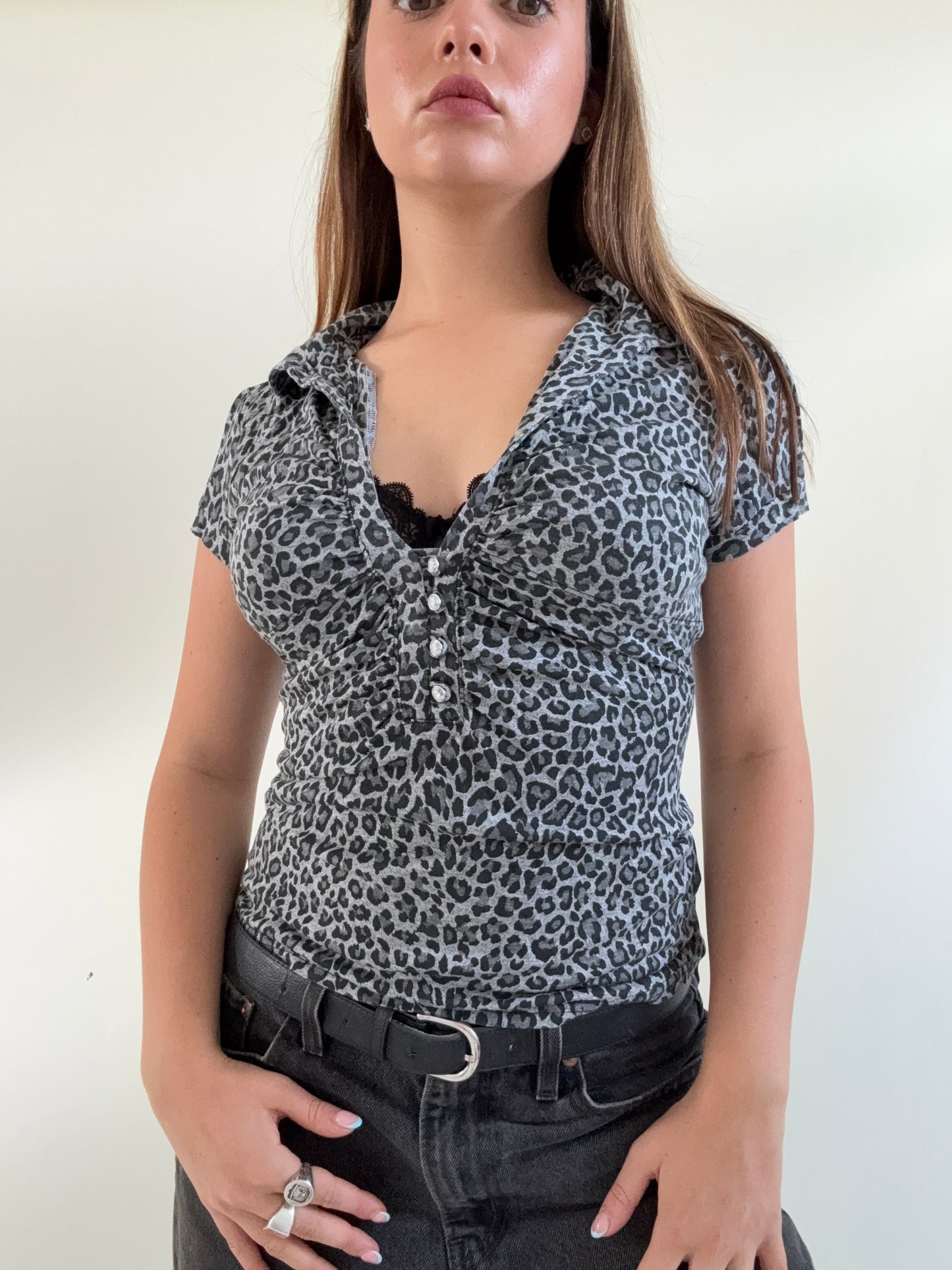 Jane Norman Tie Leopard Top (UK14)