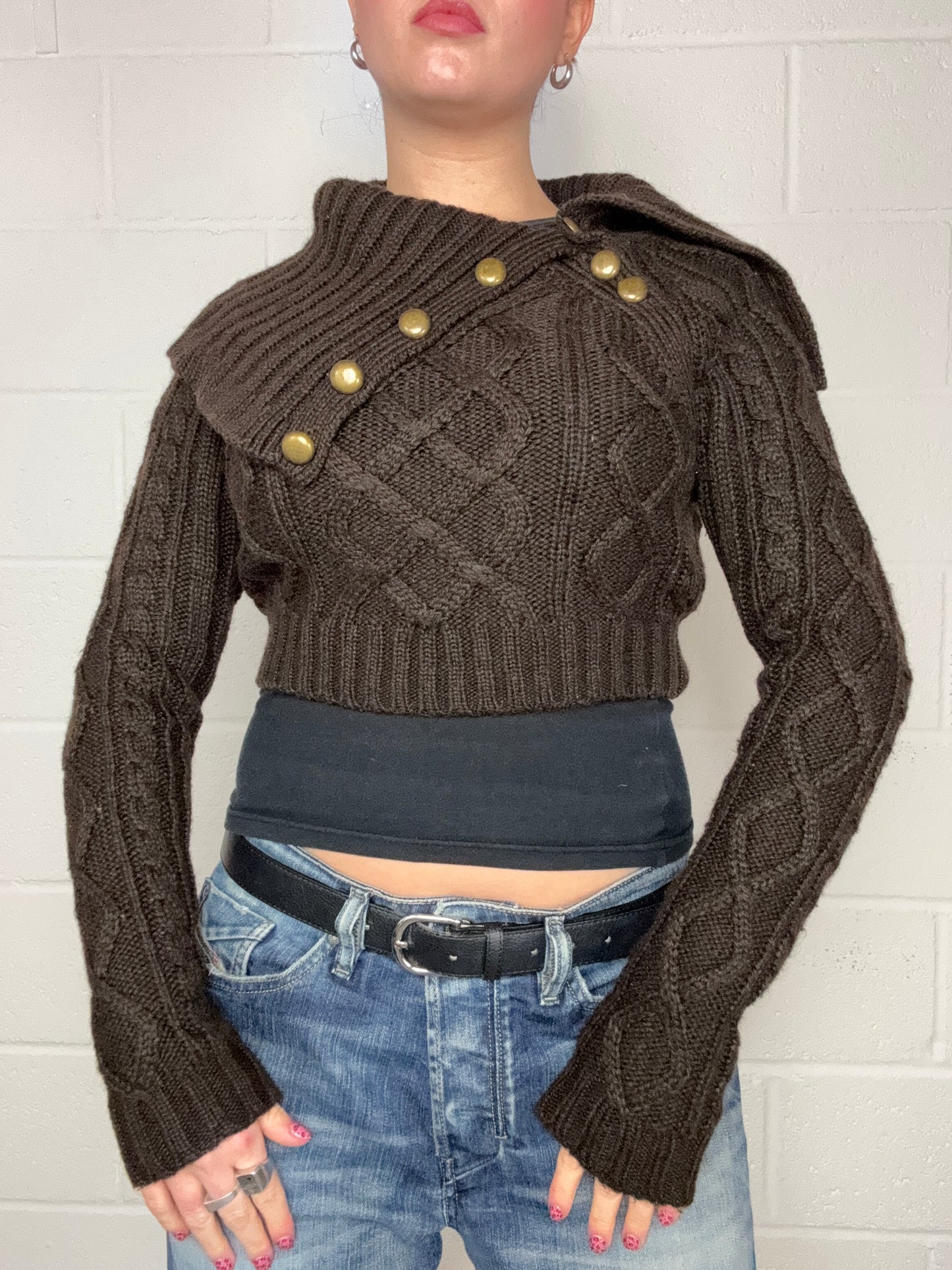 Cropped Knit Jumper (UK10)