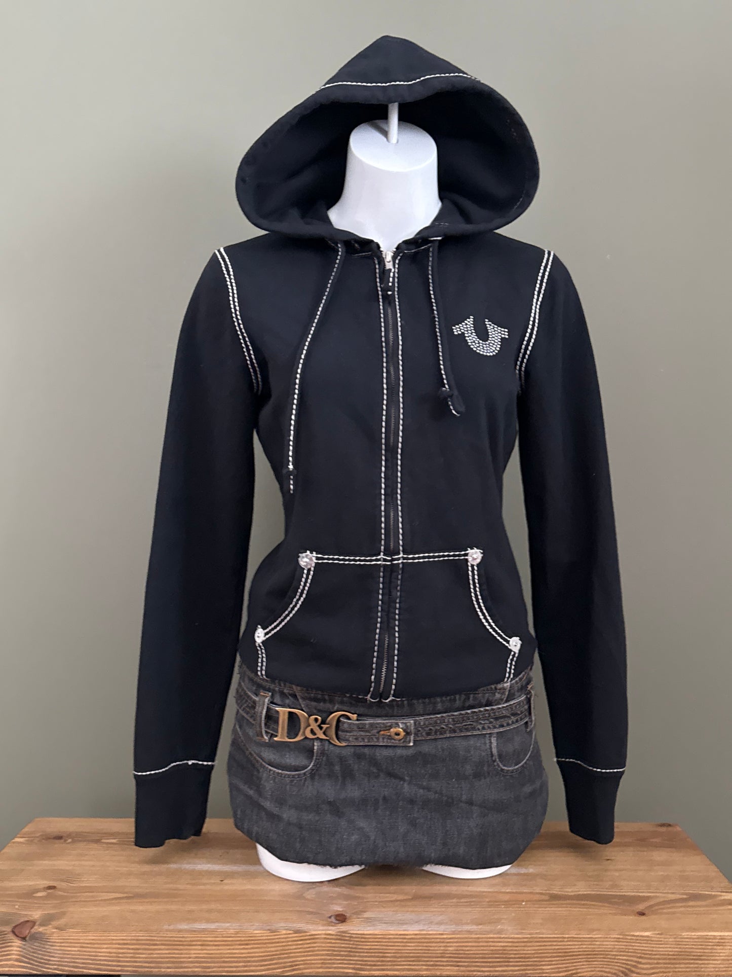 True Religion Contrast Stitch Zip Hoodie (M)