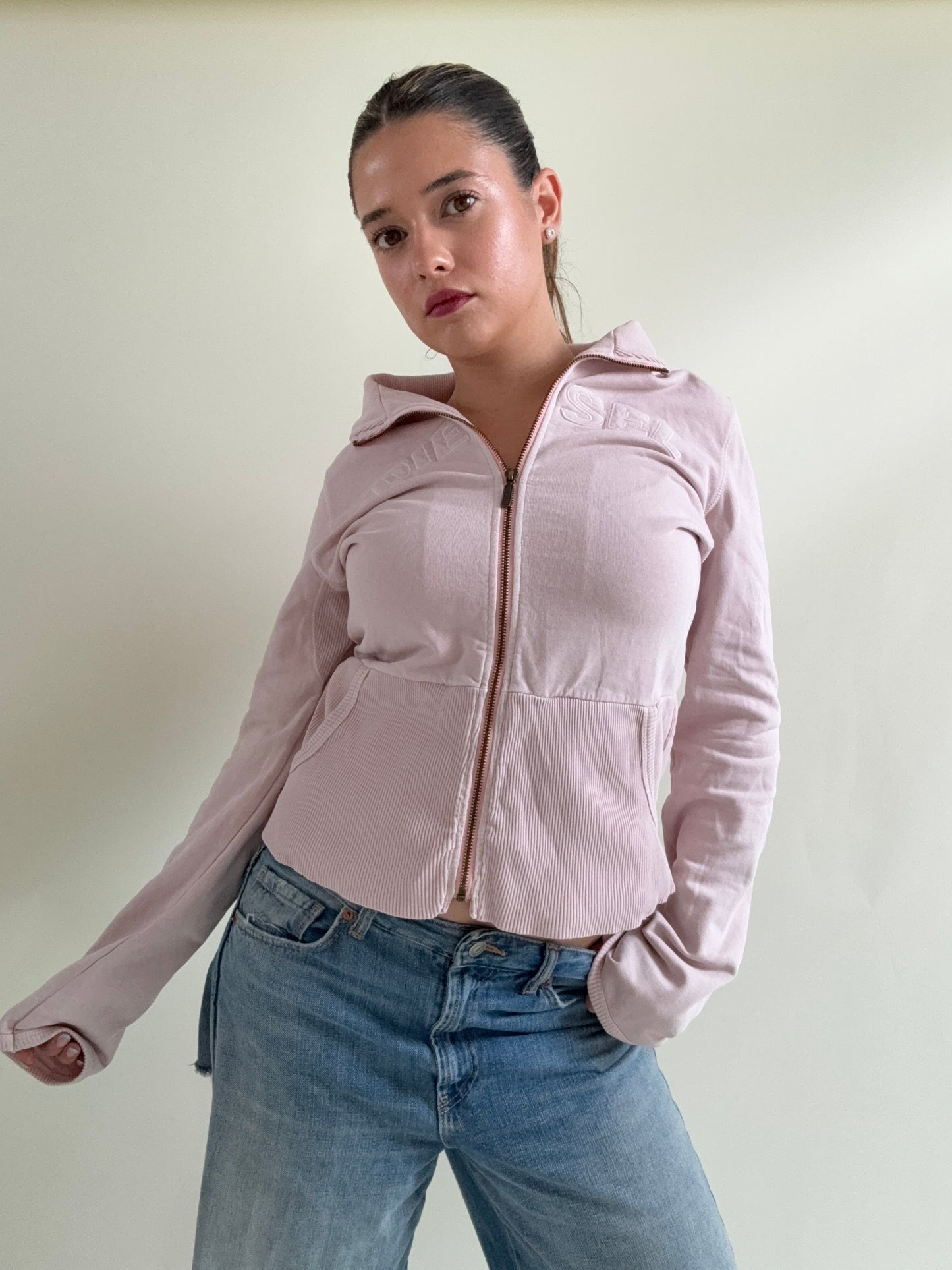 Baby Pink Diesel Zip Jumper (L)