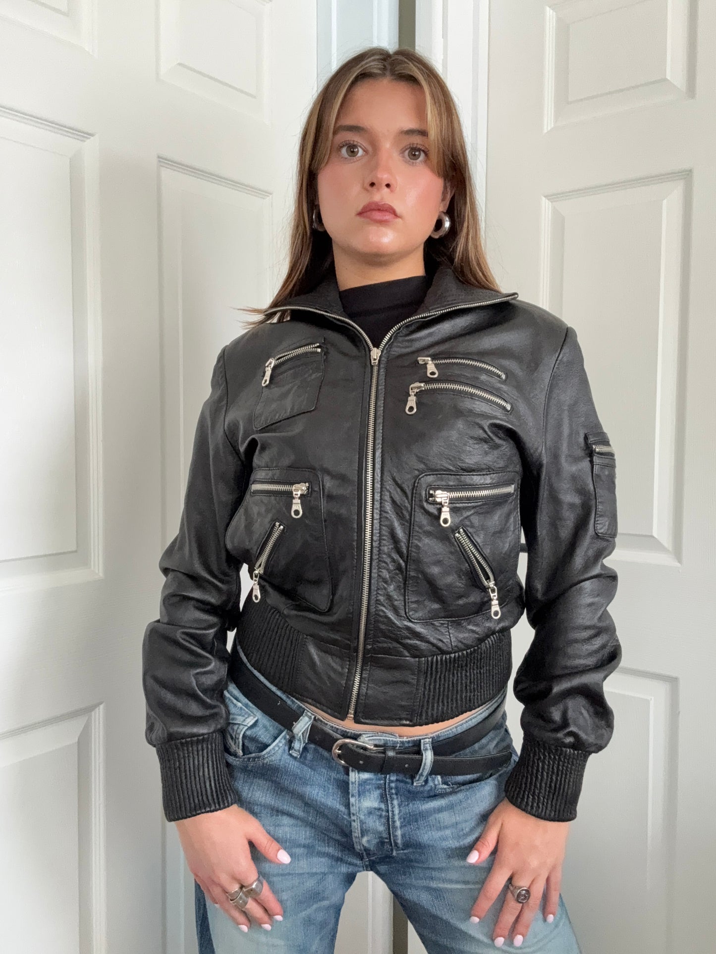 Leather Cargo Jacket (XL)