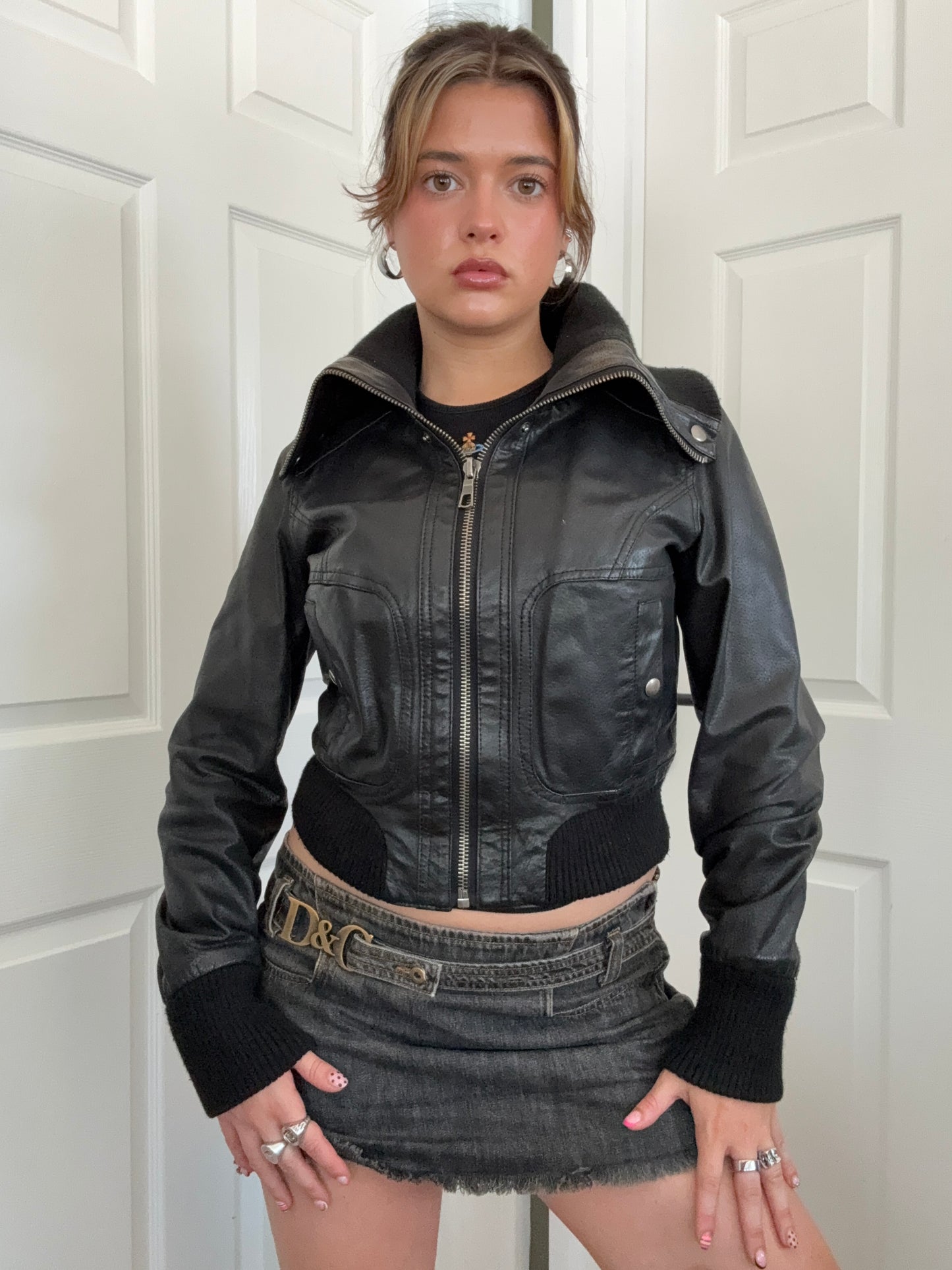 Fitted Leather Jacket (UK12)