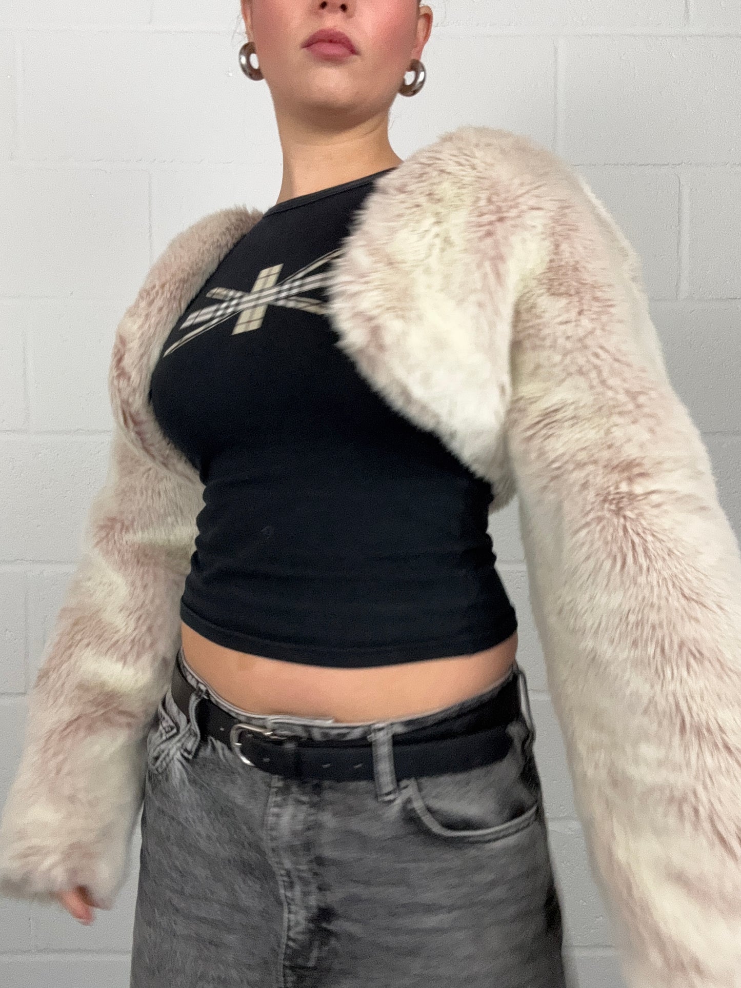 Pink Faux Fur Bolero/Jacket (S)